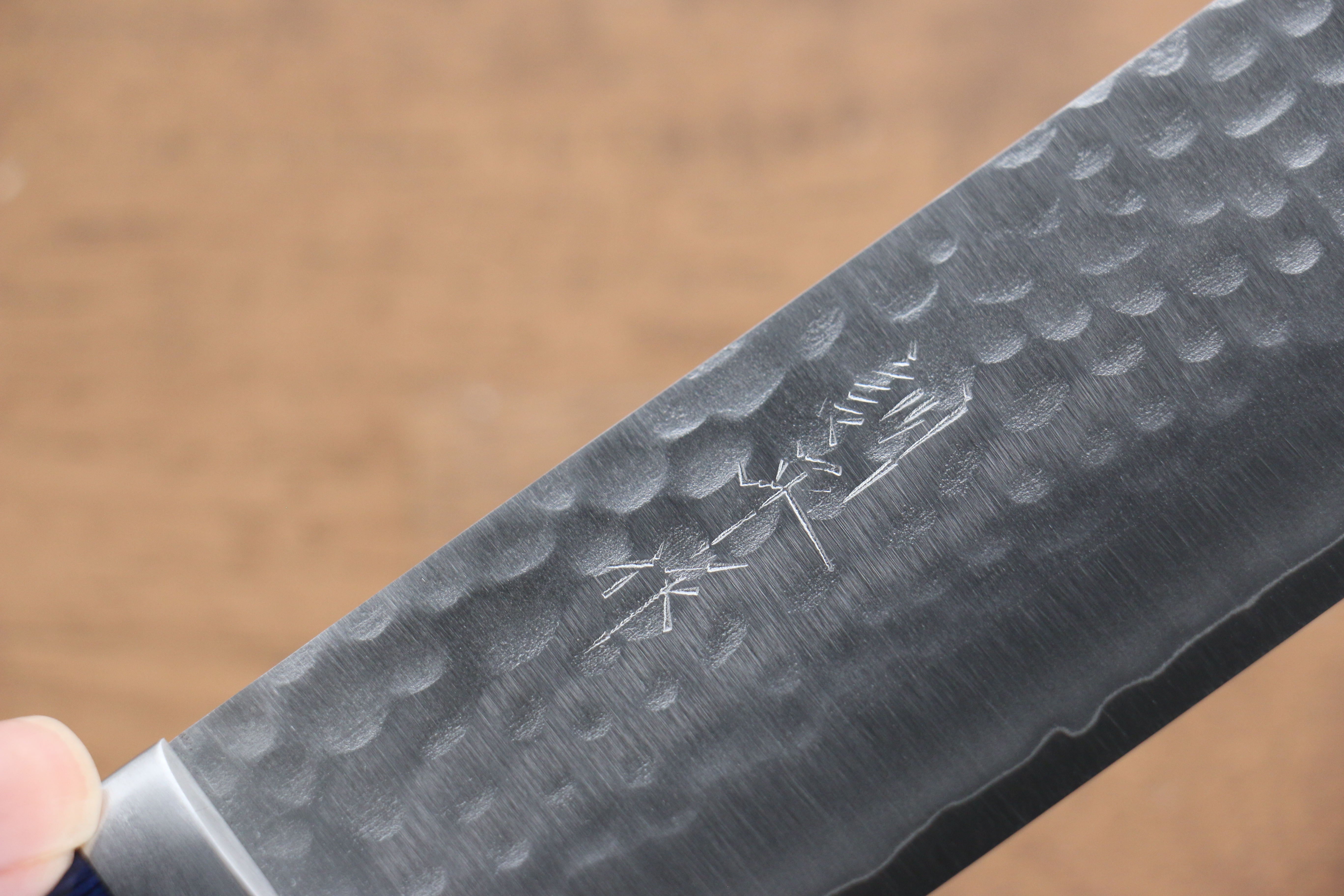Premium Kunihira VG1 Hammered Usuba Knife 165mm - Japanese Blue Pakka Wood Handle - Professional Chef Knife for Sushi, Vegetables & Precision Cutting