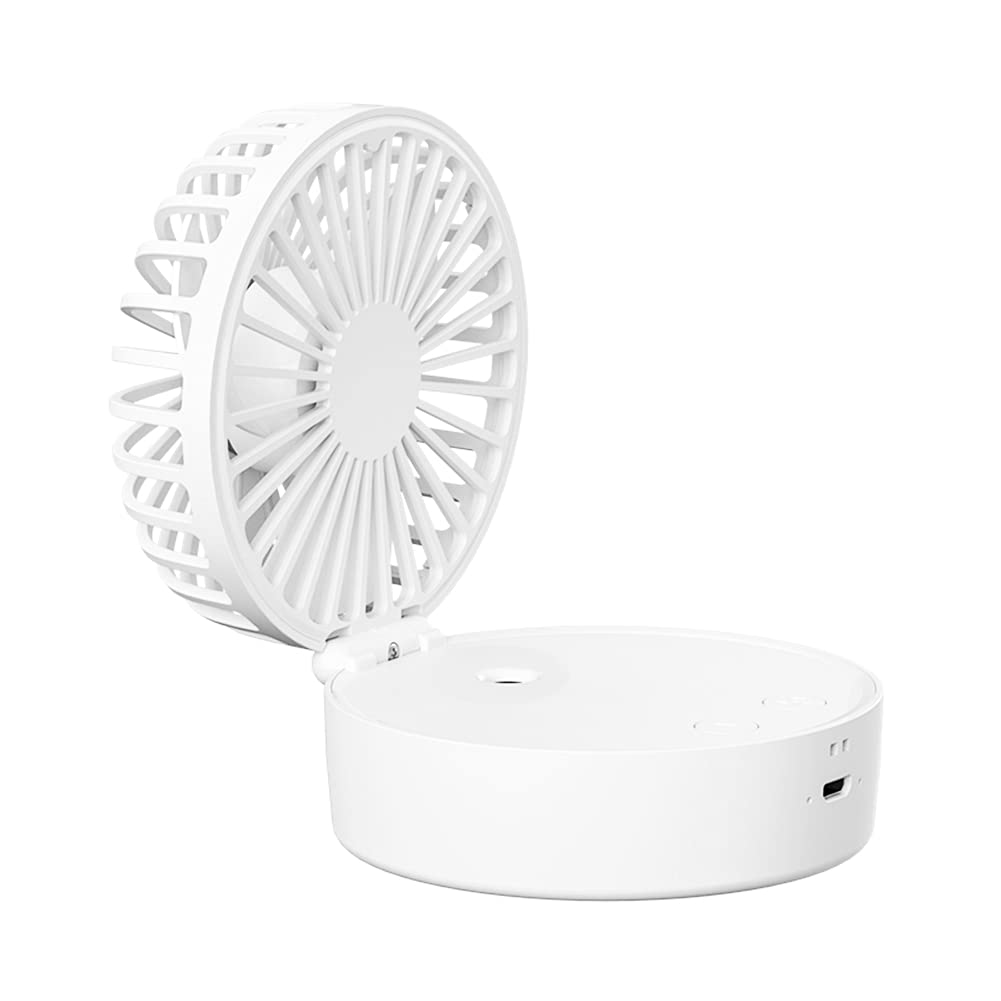 Portable Mini Handheld Fan - USB Rechargeable, Foldable, Quiet Personal Cooling Fan with LED Light & Mist Spray - Perfect for Dorm, Office, Desk, Travel, and Outdoor Use
