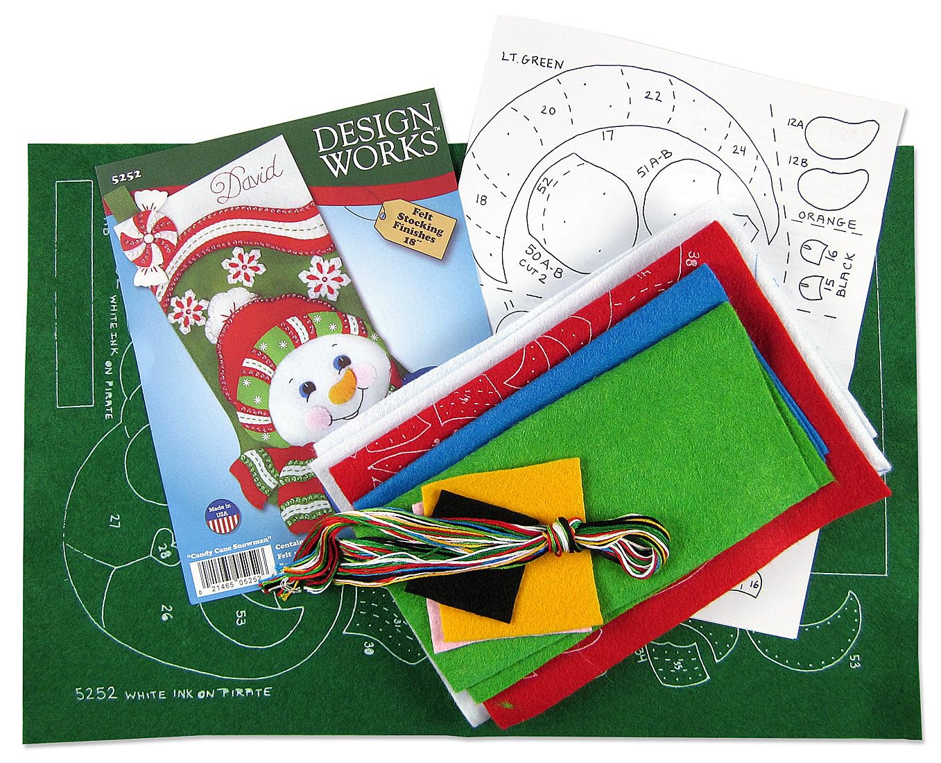 DIY Candy Cane Snowman Stocking Kit - Christmas Craft Set for Kids & Adults - Holiday Home Decor & Handmade Gift Idea (Perfect for Classroom Activities, Family Bonding & Festive Party Crafts)