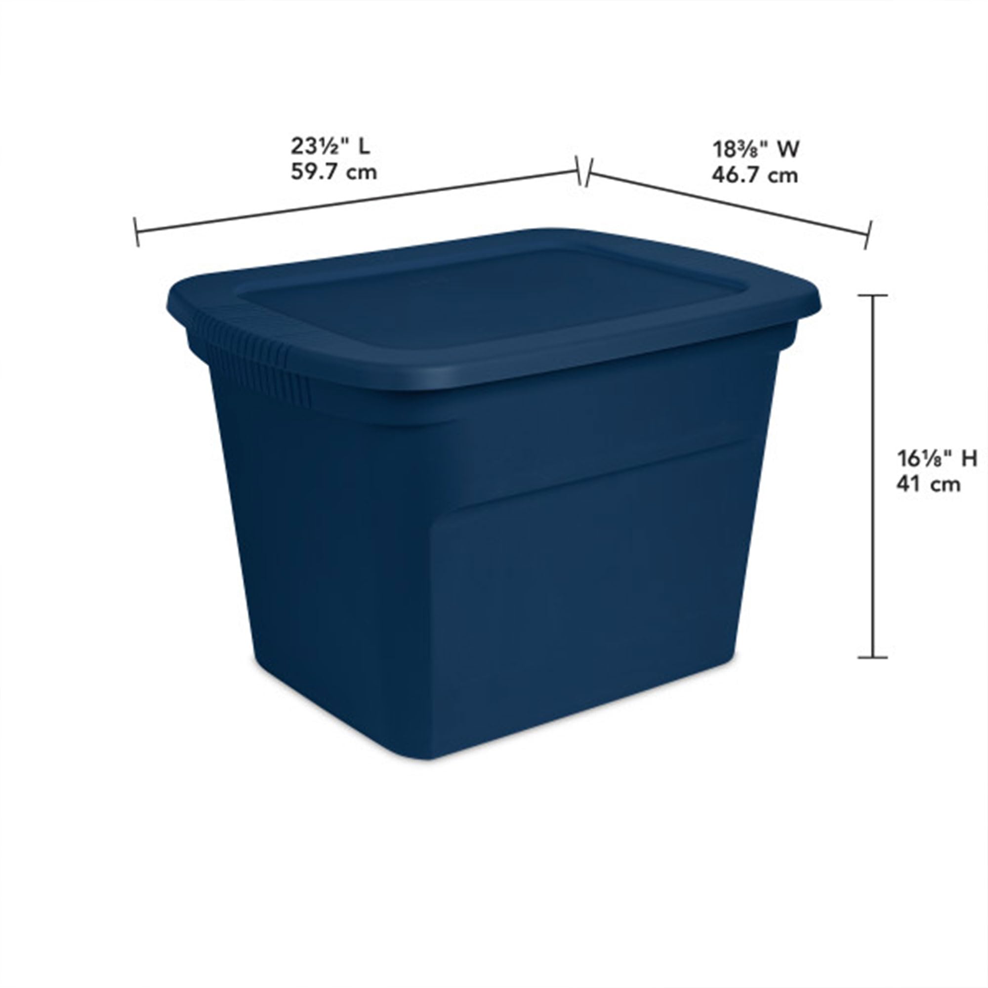 Sterilite 8-Pack 18 Gallon Plastic Storage Bins with Lids, Durable Stackable Tote Containers in Marine Blue - Perfect for Home Organization, Garage Storage & Moving Supplies