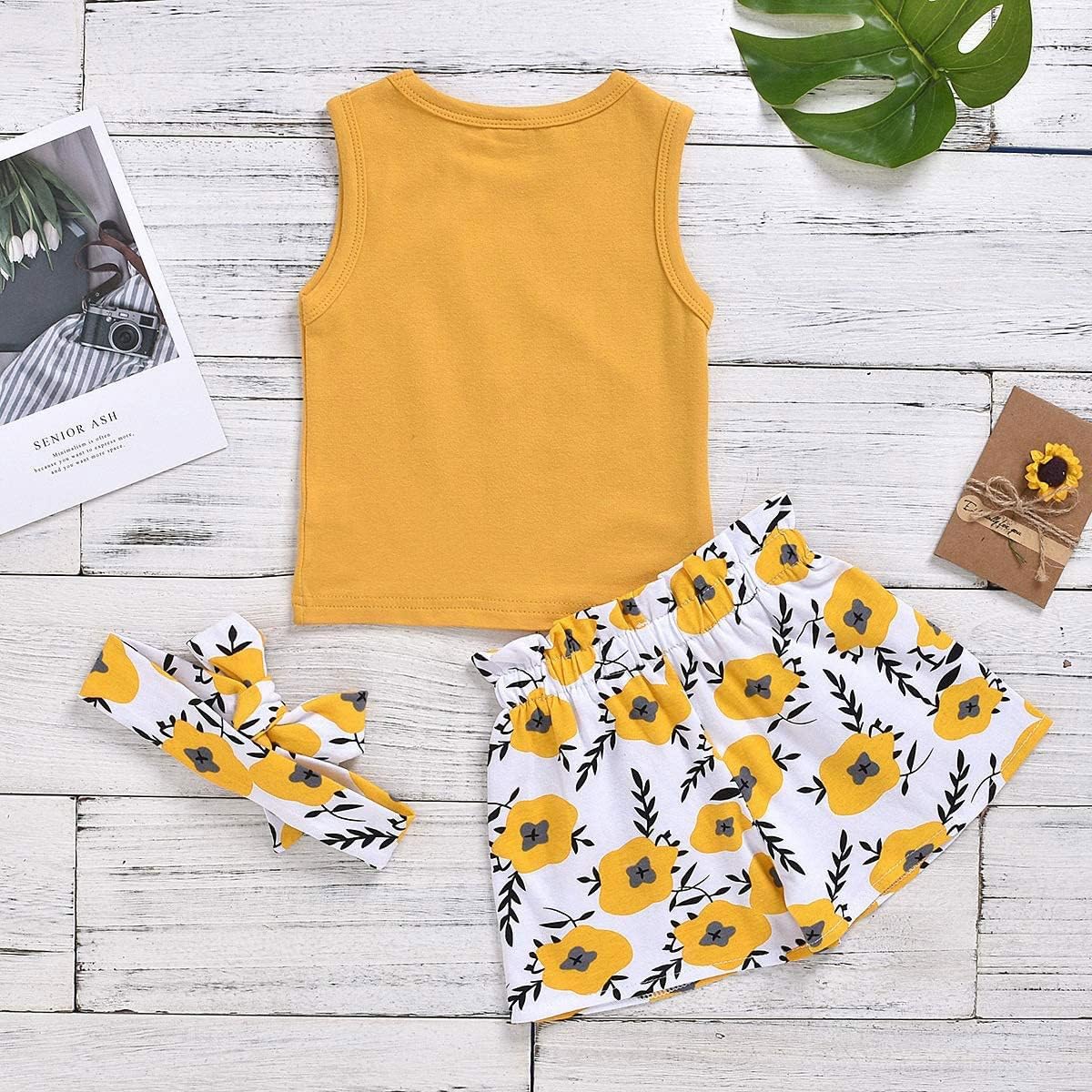 Hipea Toddler Girl Floral Summer Outfit Set - Sleeveless Tank Top, Shorts & Headband for Girls 2-5 Years | Playdate, Beach & Outdoor Activities