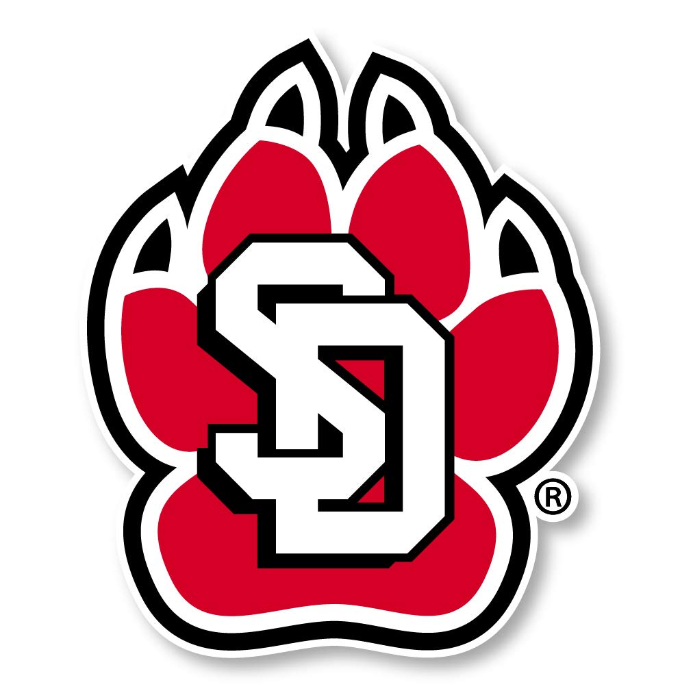South Dakota Coyotes 8 Inch Vinyl Mascot Decal Sticker 4-Pack - Officially Licensed NCAA College Stickers for Cars, Laptops & School Spirit