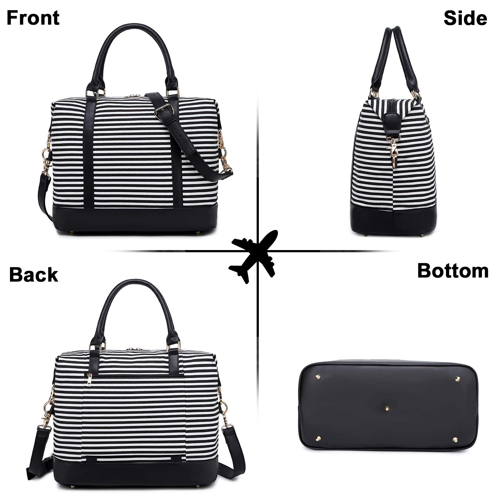 CAMTOP Women's Canvas Travel Bag - Durable Weekend Overnight Carry On Luggage for Ladies - Perfect for Business Trips, Vacation & Gym Use