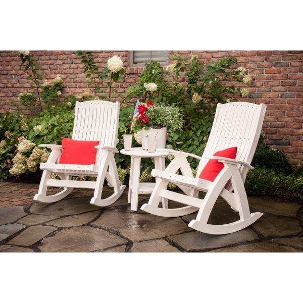 Poly Comfort Rocker - Ergonomic Outdoor Rocking Chair with Cushion for Patio, Garden, and Porch Relaxation