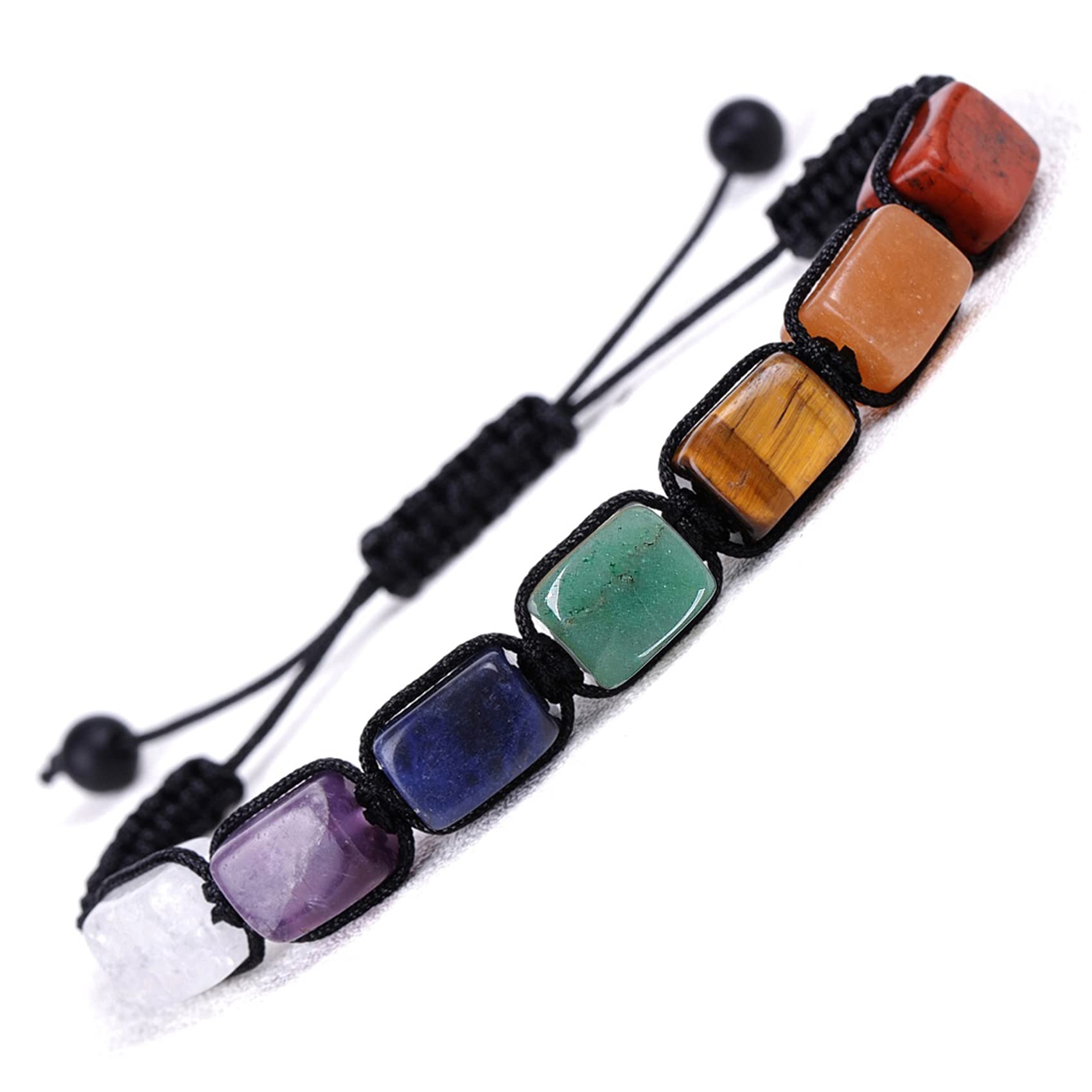 Genuine 7 Chakra Adjustable Crystal Healing Bracelet - Natural Stone Beaded Reiki Energy Bracelet for Women & Men - Yoga, Meditation & Spiritual Healing Jewelry