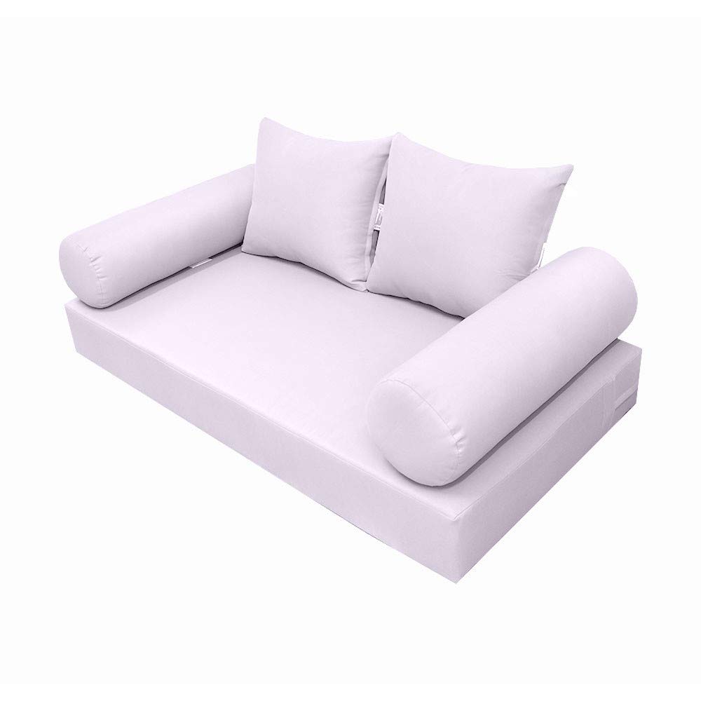 Prolinemax Outdoor Style 4 Full Knife Edge Daybed Mattress Bolster Pillow Fitted Cover - Waterproof & UV Resistant - Perfect for Patio, Poolside & Sunroom Lounging AD107