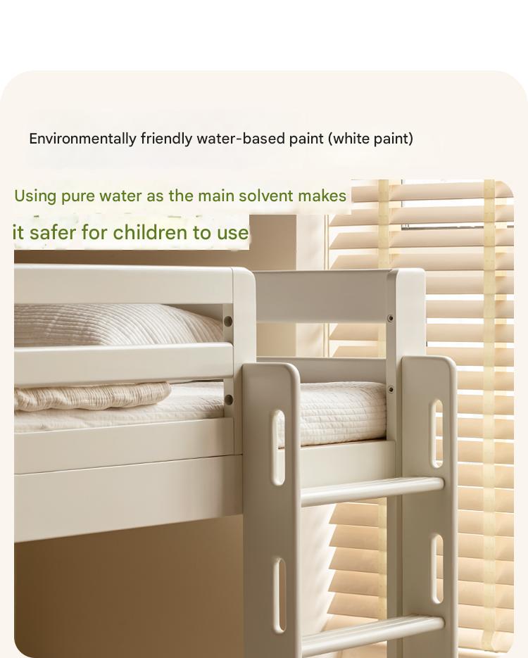 Solid Wood Bunk Bed - Beech & Birch Twin/Full Size - Space-Saving Kids & Guest Room Furniture for Small Bedrooms & Vacation Homes