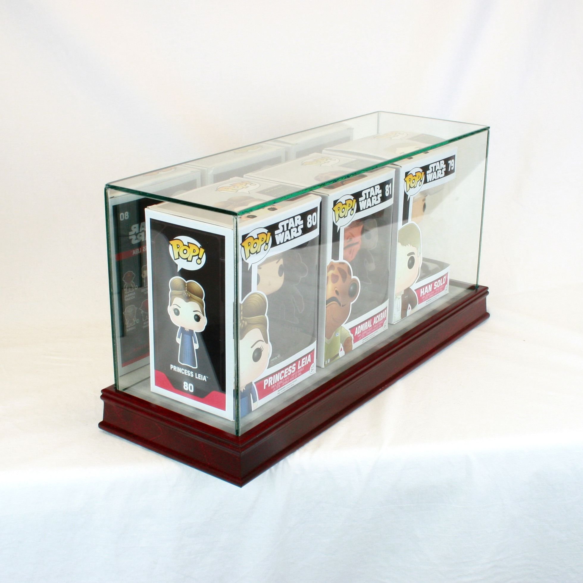 Triple Funko Pop Bobble Head Display Case - Protective Collectible Showcase for 3 Pop Figures | Perfect for Shelves, Desks & Gaming Rooms