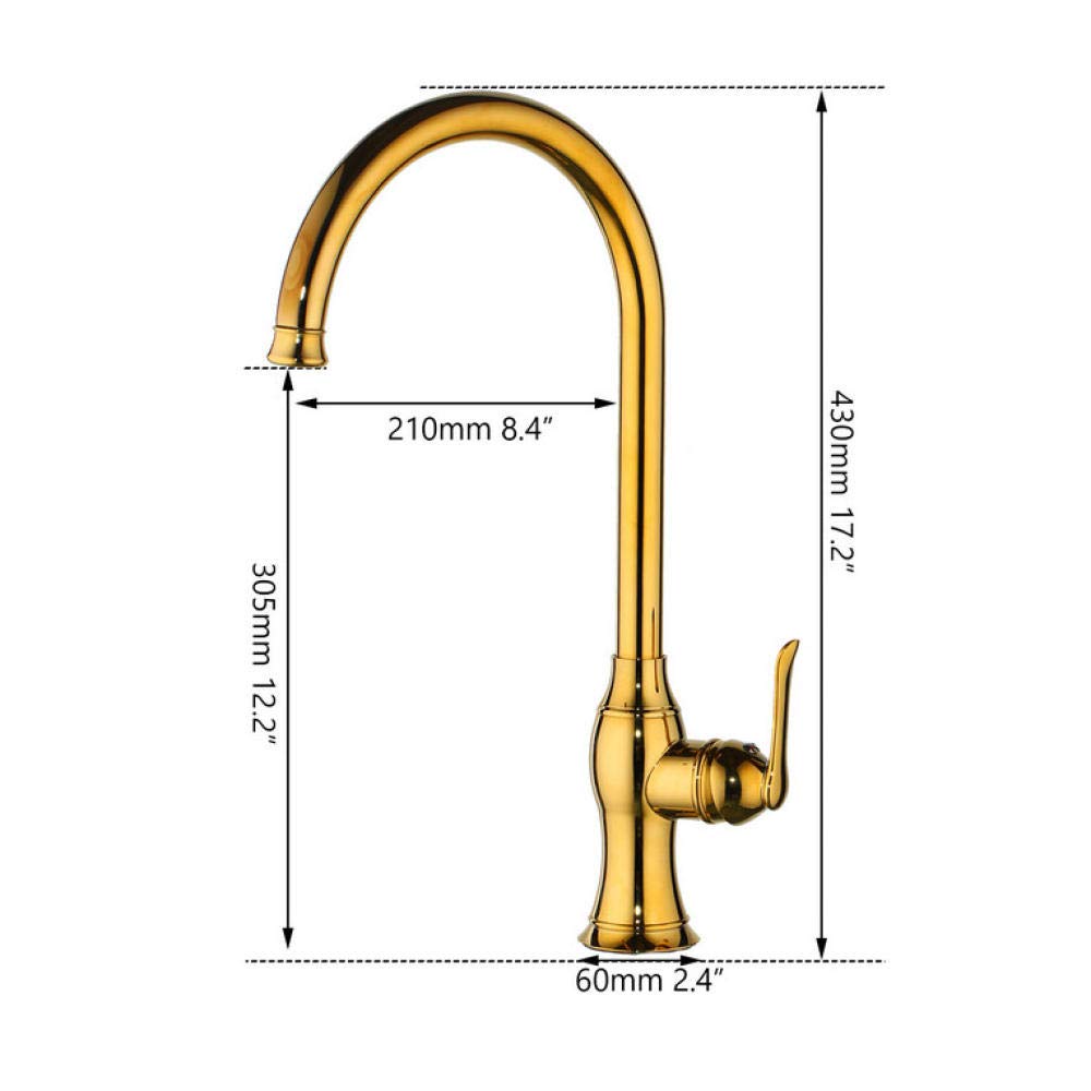 Premium Brushed Brass Kitchen Faucet - Gold Hot & Cold Water Mixer Tap with Pull-Down Sprayer for Sink & Vegetable Washing | Modern Luxury for Farmhouse & Contemporary Kitchens
