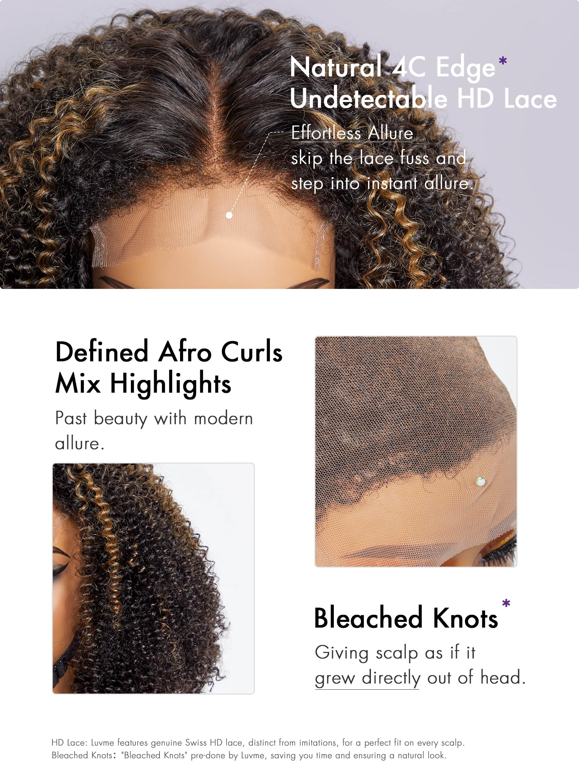 LUVME HAIR 12 Inch 4C Kinky Curly Human Hair Wig with HD Lace 5x5 Glueless Closure | Pre-Plucked Middle Part Short Afro Curl Wig for Black Women | Perfect for Daily Wear, Cosplay & Protective Styling
