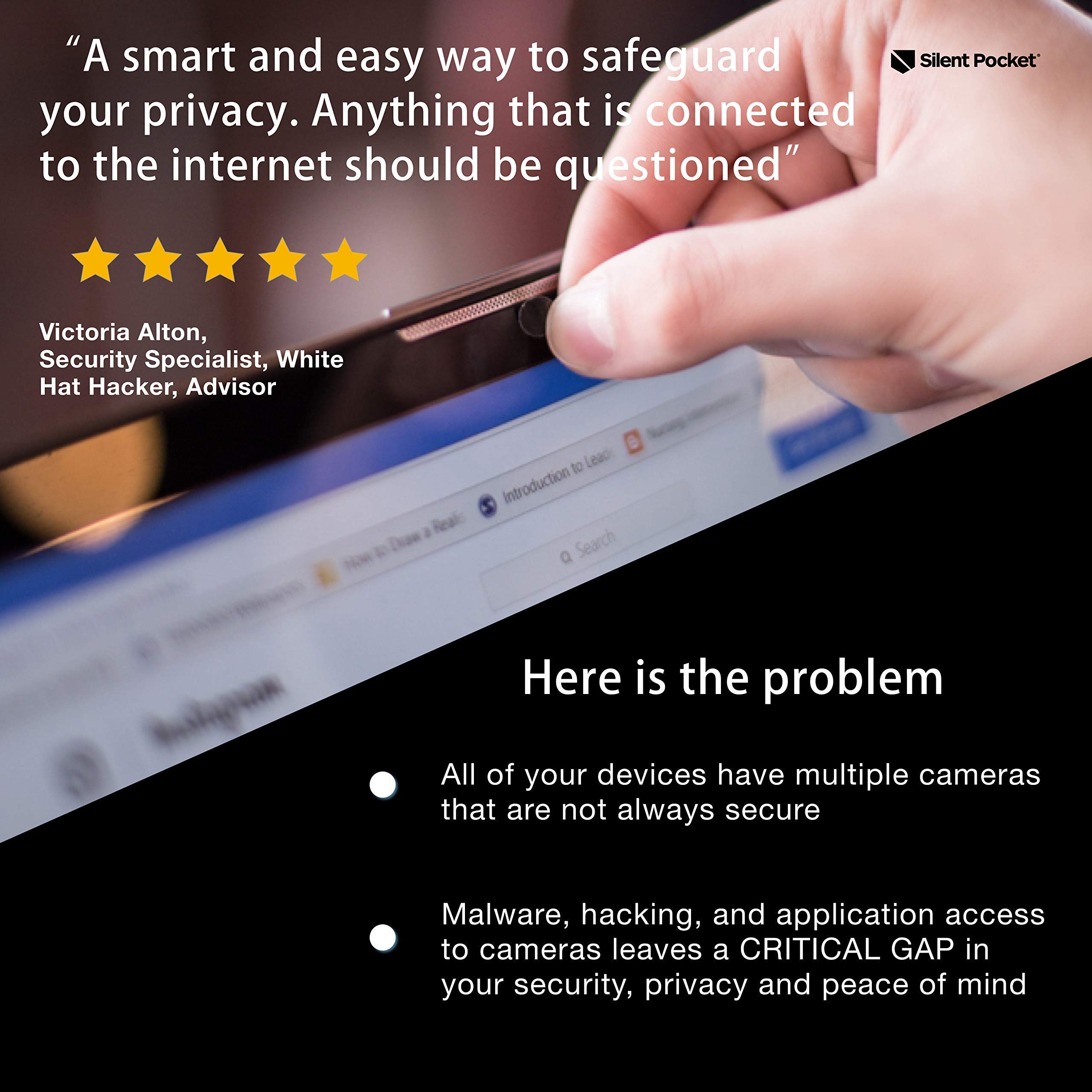 Silent Pocket Faraday Laptop Sleeve - Weatherproof Nylon Faraday Bag with Webcam Privacy Stickers - EMF Protection for Laptops, Tablets & Electronics - Ideal for Travel, Office & Digital Security