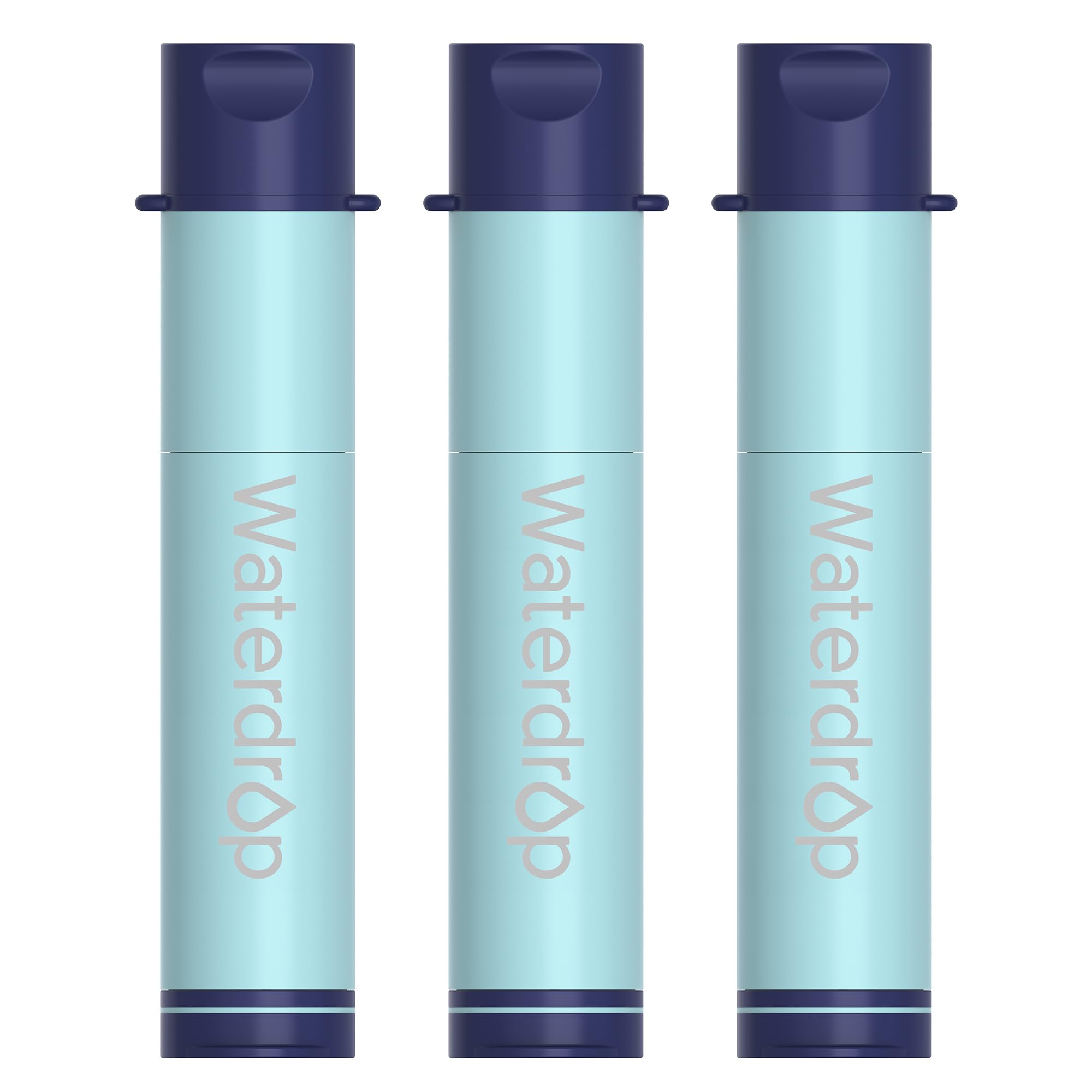 Waterdrop Water Filter Straw - Portable Water Purifier for Camping, Hiking, Travel & Emergency Preparedness | 3-Pack Light Blue Survival Filtration System | Perfect for Outdoor Adventures, Backpacking & Disaster Preparedness Kits