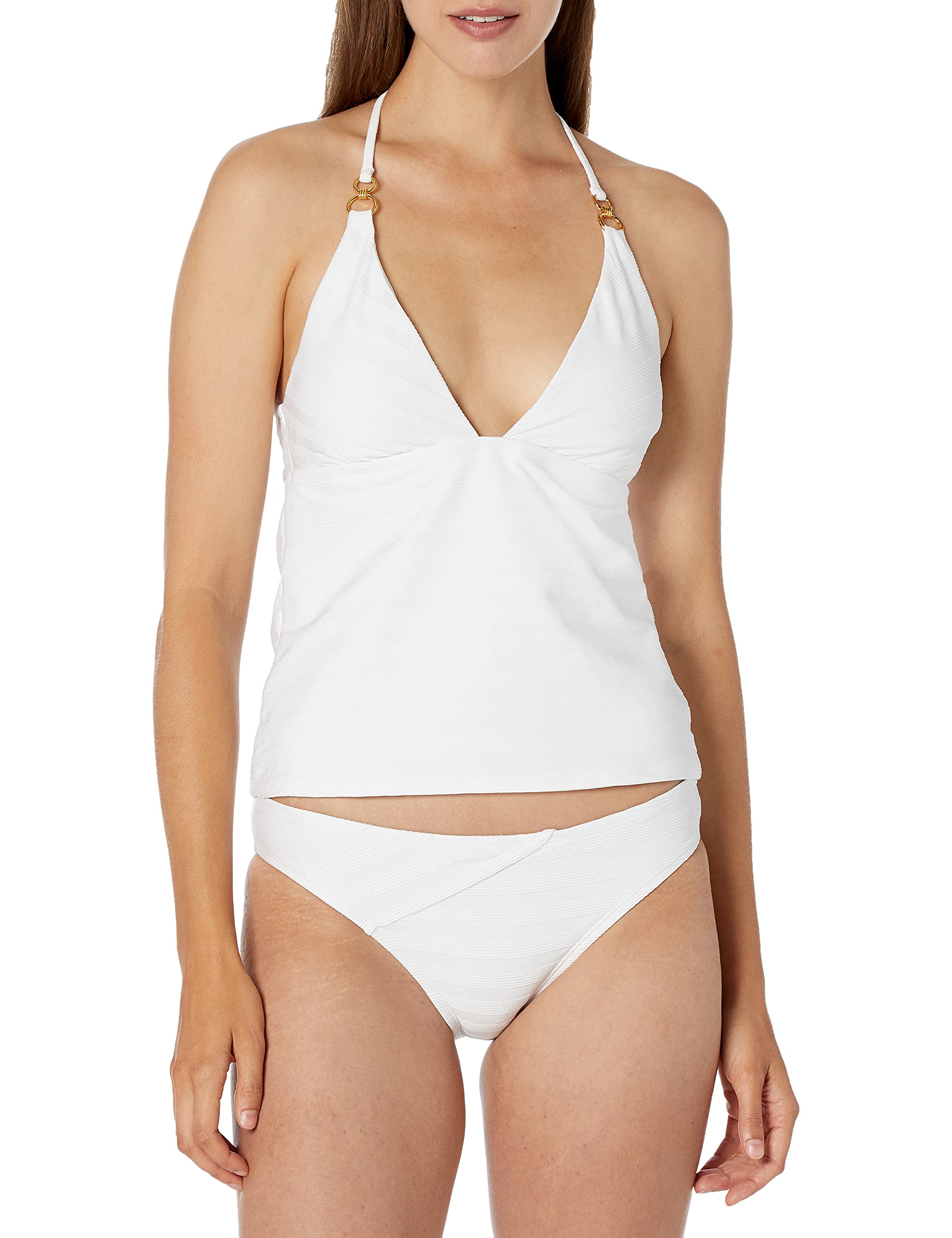 Women's V-Neck Halter Tankini Swimsuit Top - Sexy Swimwear for Beach, Pool & Vacation - Plus Size Swim Tops for Women