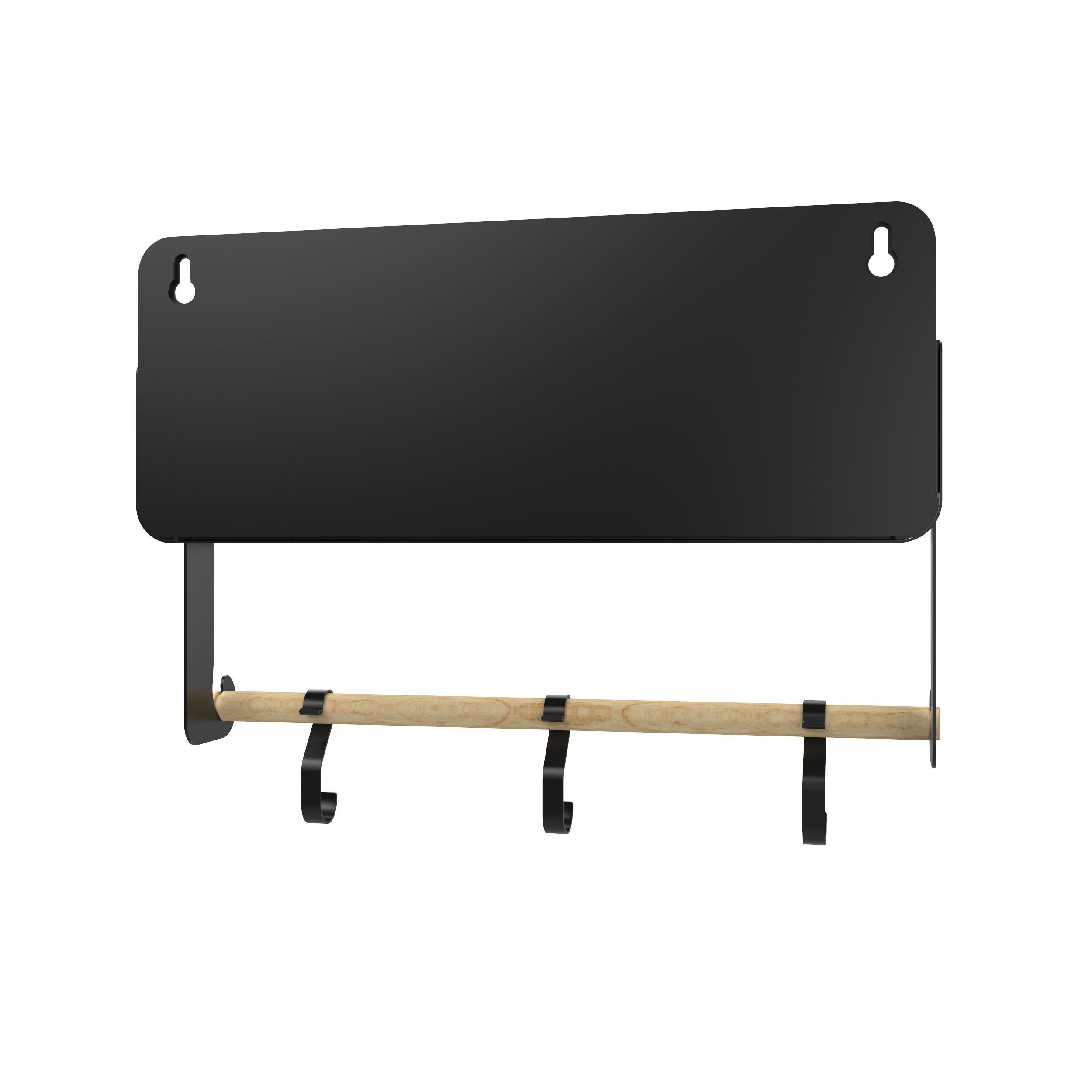 Black Hanging & Magnetic Rack System Shelf with Brackets - Space-Saving Storage for Kitchen, Bathroom, Garage & Office Organization