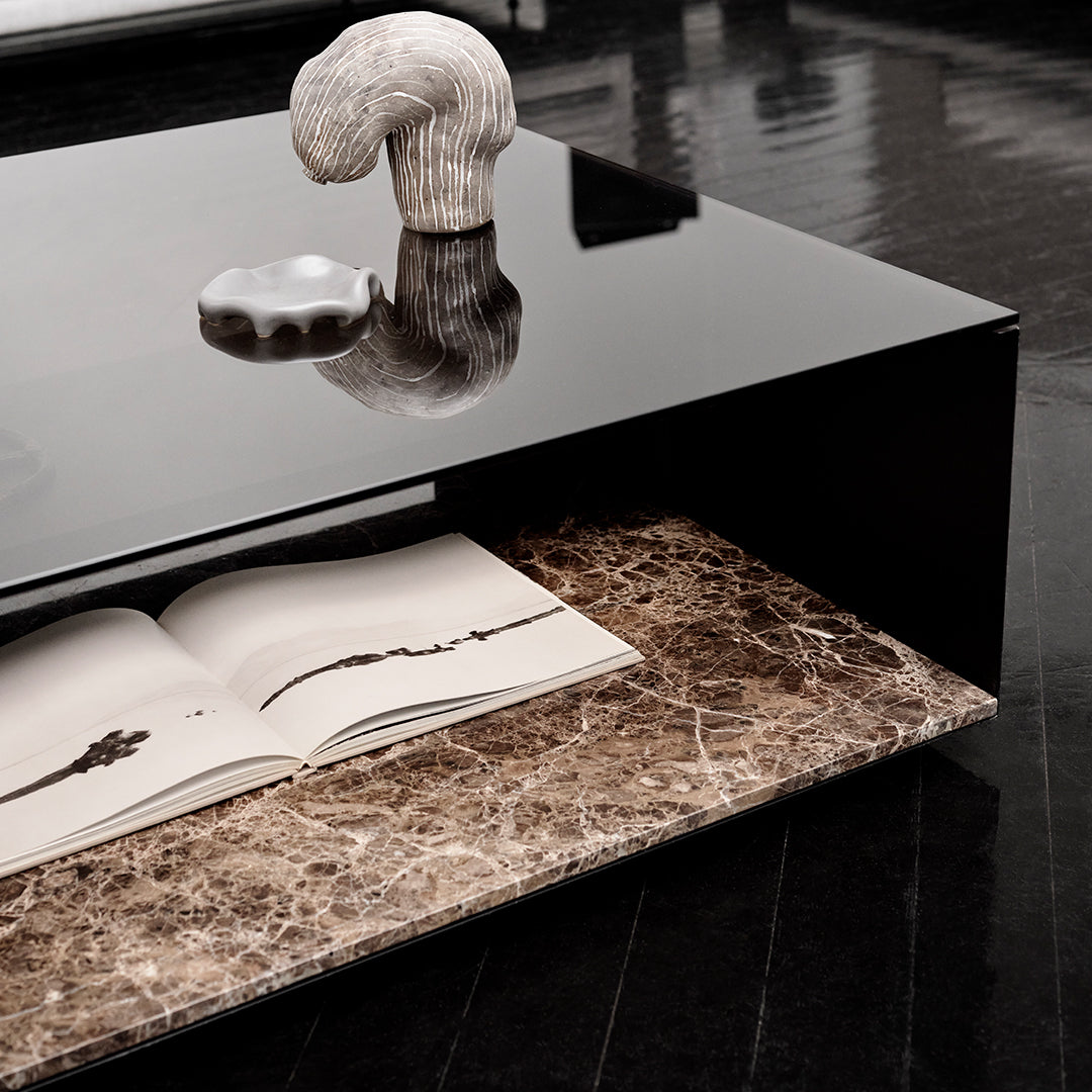 Modern Glass Top Expose Coffee Table - Stylish Living Room Centerpiece for Home Decor & Entertaining