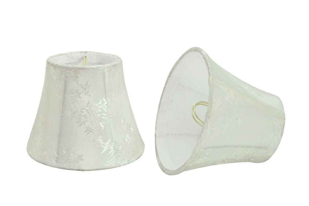 Aspen Creative 2-Pack Small Bell Shape Chandelier Lamp Shades - Ivory Transitional Design Clip-On Light Fixture Covers (5