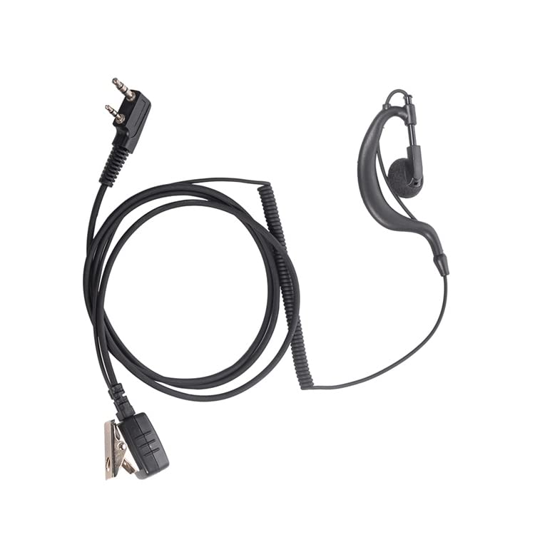Sarcia G-Shape Walkie Talkie Headset with Mic & PTT - Compatible with BaoFeng UV-5R, BF-888S, Kenwood TK-2107, TK-3107 2-Way Radios (2 Pack) - Ideal for Security, Construction & Outdoor Adventures