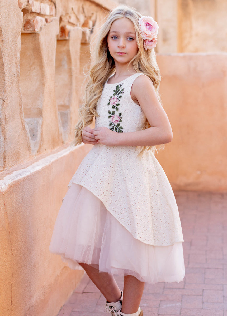 Amberlyn Cream Dress for Women | Elegant Casual & Party Wear | Perfect for Weddings, Dates & Office