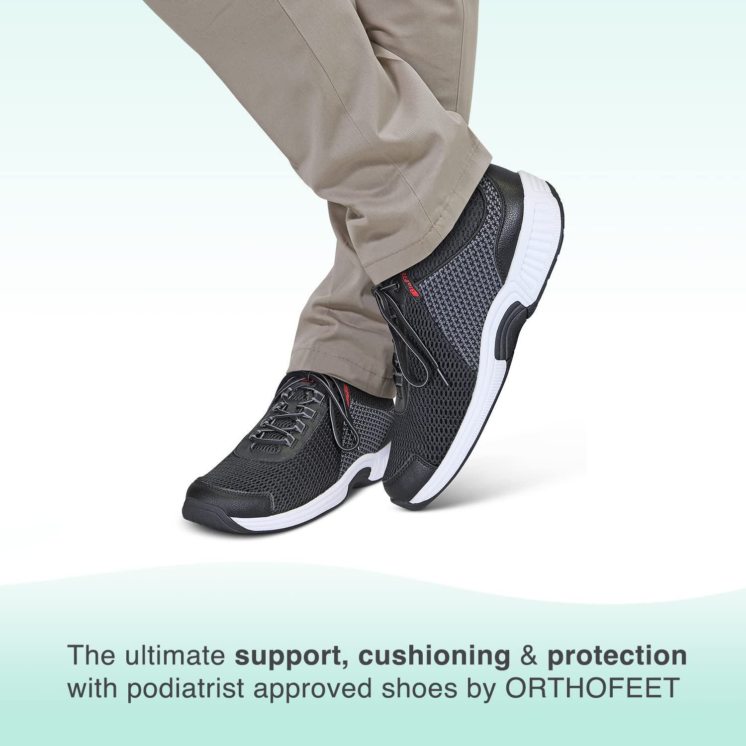 Orthofeet Men's Orthopedic Sneakers - Knit Edgewater Walking Shoes for Plantar Fasciitis & Foot Pain Relief - Comfortable Supportive Shoes for Work, Travel & Daily Wear
