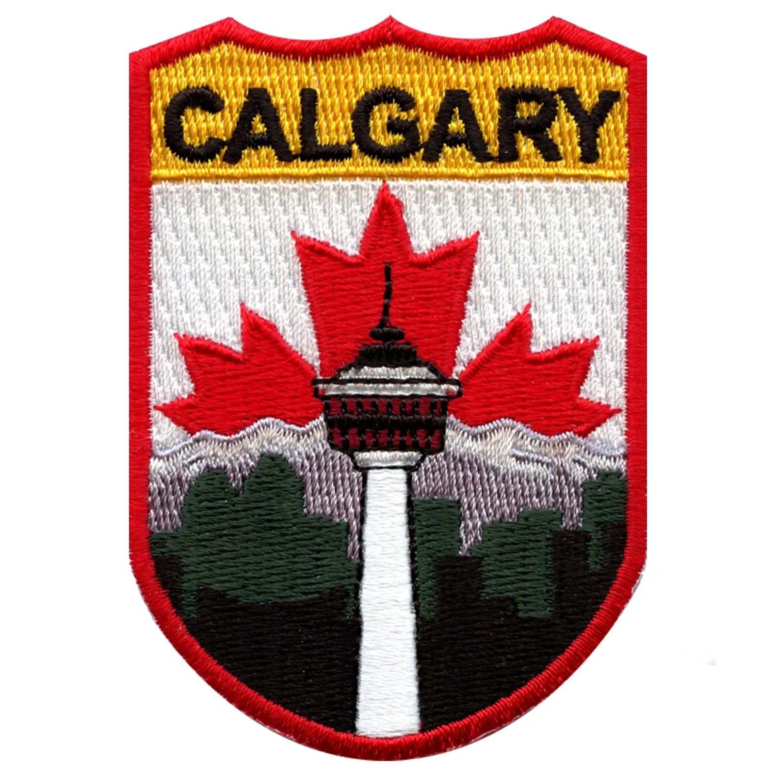 Calgary Canada Shield Embroidered Iron-On Patch - Durable Embroidered Badge for Jackets, Hats & Backpacks - Perfect for DIY Crafts, Gifts & Souvenirs