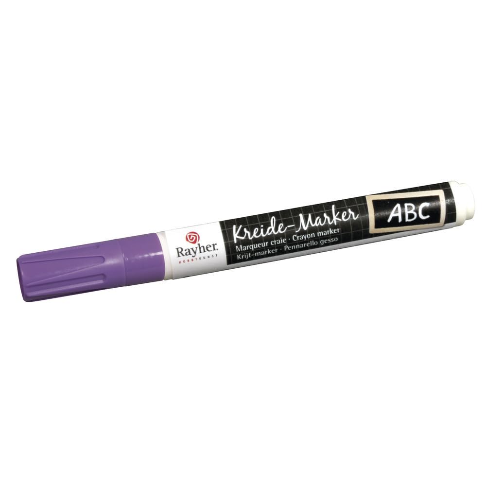 Rayher Chalk Marker with Chisel Tip (2-6mm) - Vibrant Purple for Whiteboards, Glass & Chalkboards - Perfect for Restaurants, Cafes & Classroom Decor