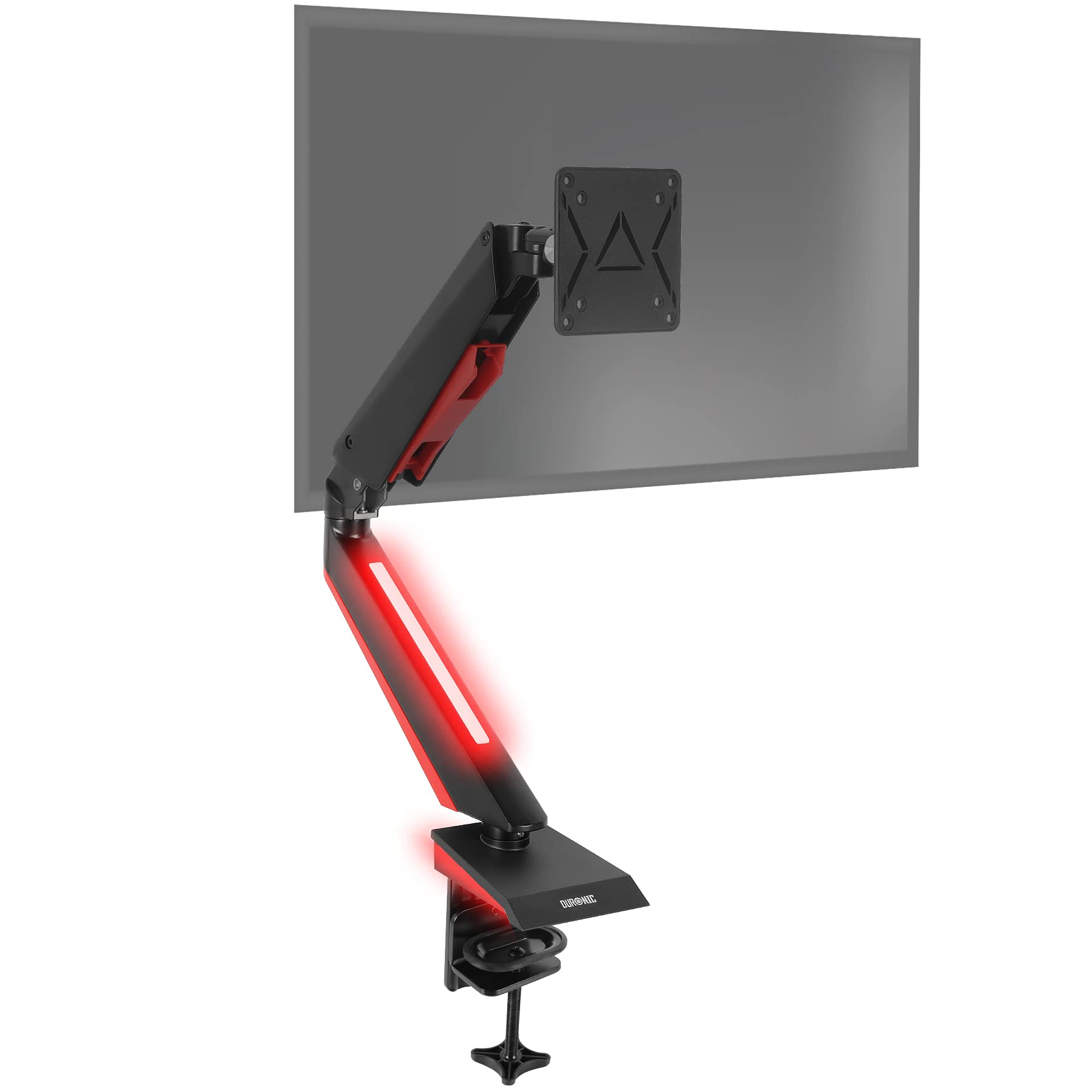 Duronic DMGM5X1 Single Monitor Arm Stand - Adjustable Height LED Desk Mount for 15-32 Inch Screens | VESA 75/100 | 8kg Capacity | 360° Rotation & Tilt | Perfect for Home Office, Gaming & Workstation Setup
