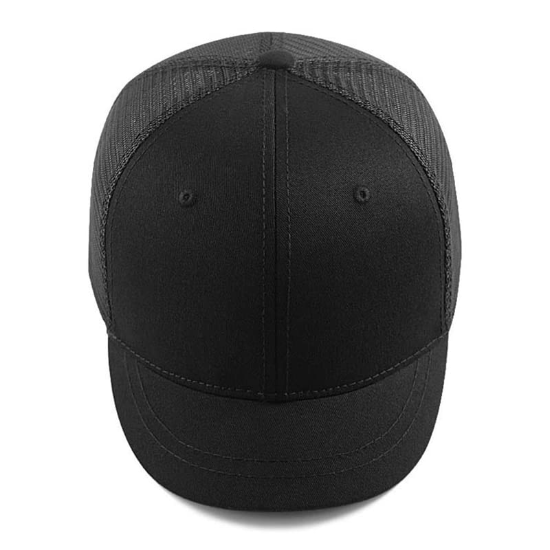 FASHIXD Plus Size Mesh Baseball Cap - Breathable Short Bill Trucker Hat for Men & Women, Adjustable Sports Running Hat for Summer Outdoor Activities, Hiking, and Casual Wear