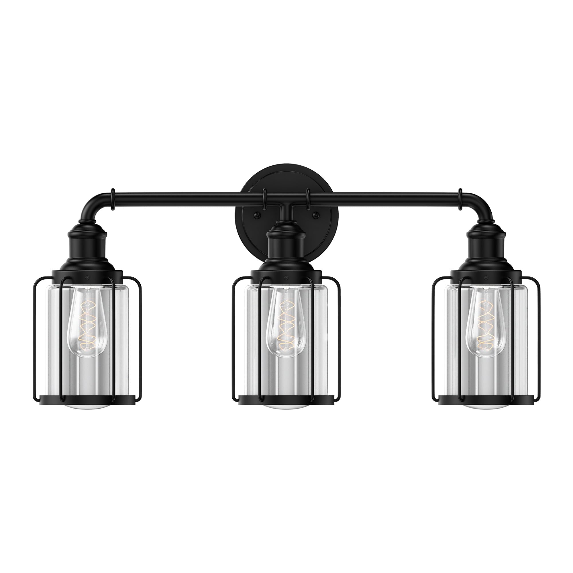 LED Vanity Light - 3-Light Matte Black Bathroom Mirror Lamp for Living Room & Bedroom