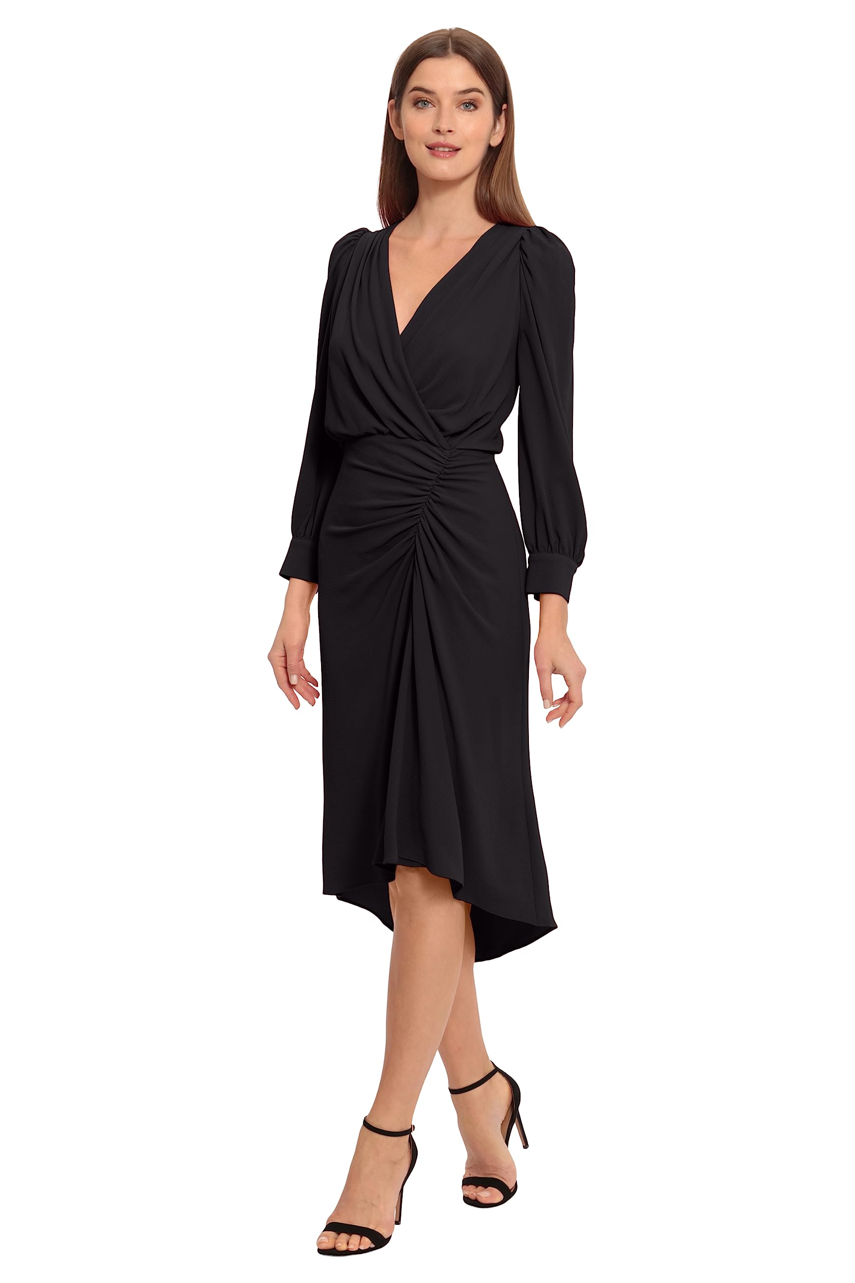 Maggy London Women's Long Sleeve Catalina Crepe Dress - Elegant Workwear & Wedding Guest Dress for Office, Cocktail Party & Formal Events
