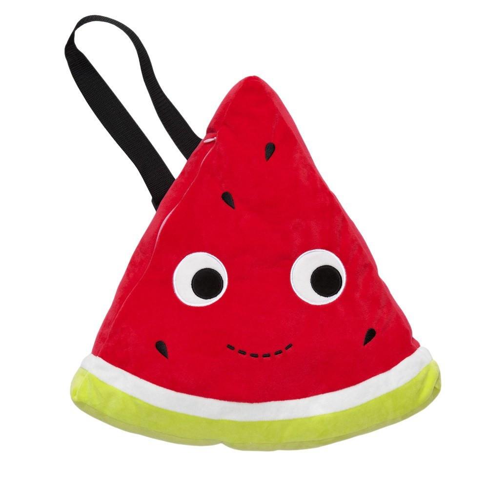 Yummy World Melony the Watermelon Plush Backpack - Cute Fruit-Shaped Kawaii Backpack for Kids & Teens | Perfect for School, Travel, and Cosplay Accessories