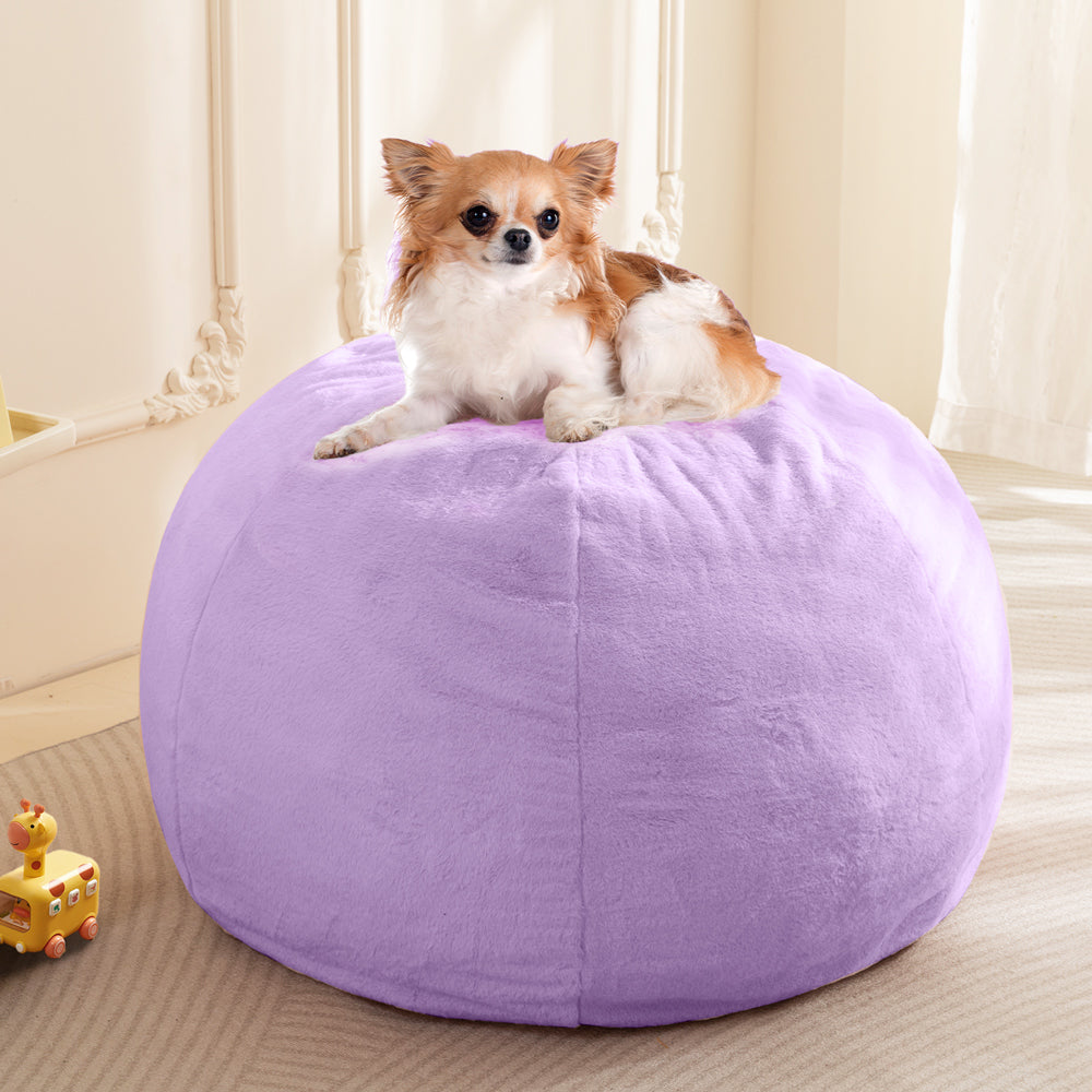 MAXYOYO 2-in-1 Kids Bean Bag Chair & Convertible Floor Pillow Bed - Soft Purple Lounge Seat for Reading, Gaming & Nap Time - Kids Room Decor & Playroom Furniture