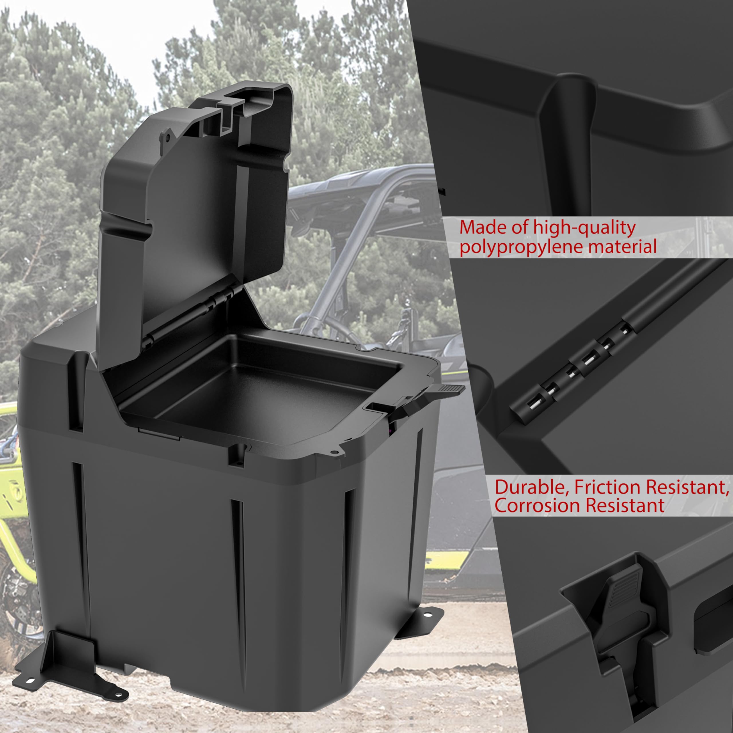 Polaris Ranger XP 1000 Under Seat Dry Storage Box (2018-2025) | Waterproof UTV Dual Bin Organizer for XP 1000 & Crew XP 1000 | Replacement for #2882910 | Perfect for Hunting, Fishing & Off-Road Gear Storage