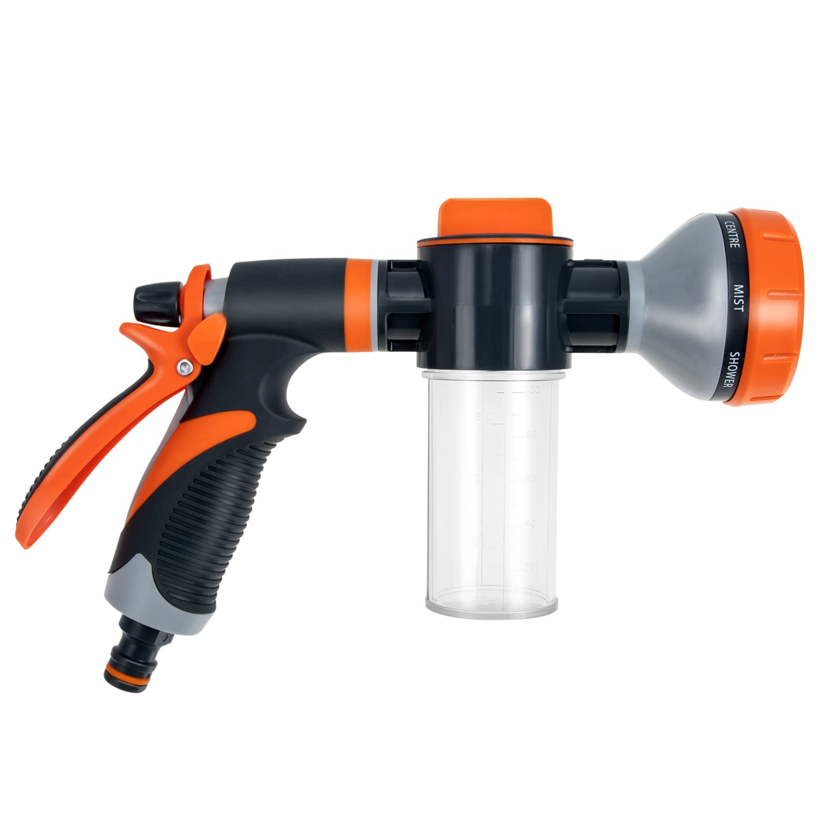 YARNOW Heavy Duty Garden Hose Nozzle Sprayer - Adjustable Water Spray Nozzle for Car Washing, Pet Bathing, Plant Watering & Outdoor Cleaning | Ergonomic Handheld Design with Soap Dispenser for Car Detailing, Lawn Care & Household Use
