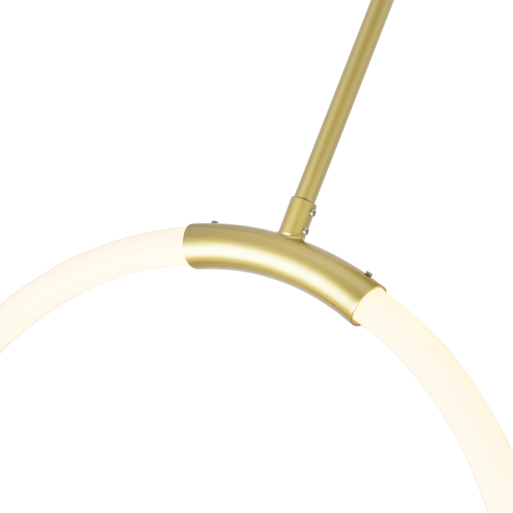 CWI Lighting Hoops 2-Light Modern LED Chandelier in Satin Gold - Sleek Metal Fixture for Dining Room, Living Room, or Bedroom Ceiling Lighting