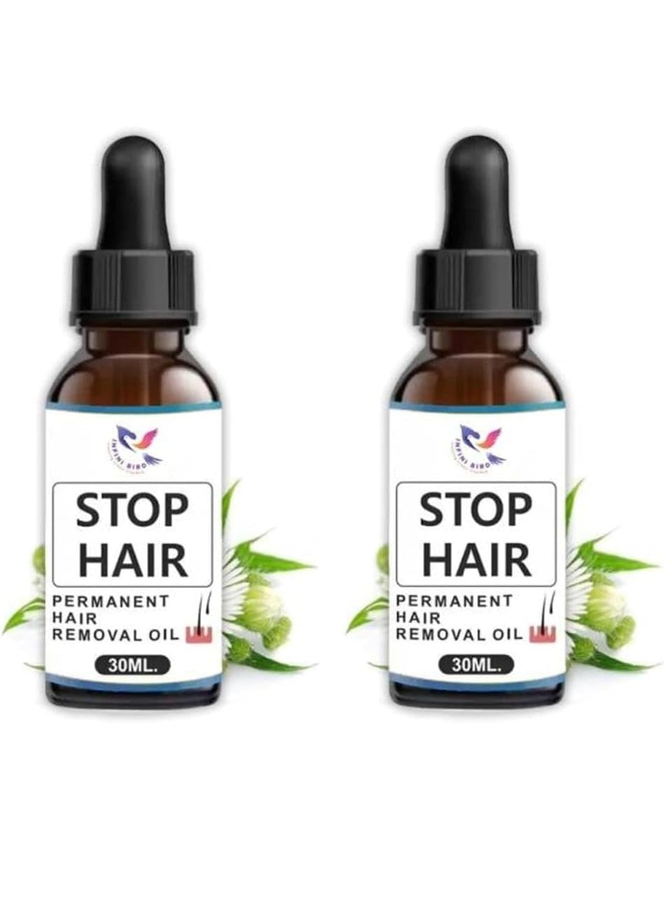 Lazubix Permanent Hair Removal Oil for Men & Women - Fast 10-Minute Hair Remover with Skin Detan Formula - Slows Body Hair Regrowth - Pack of 2 - Perfect for Smooth Legs, Underarms & Bikini Line