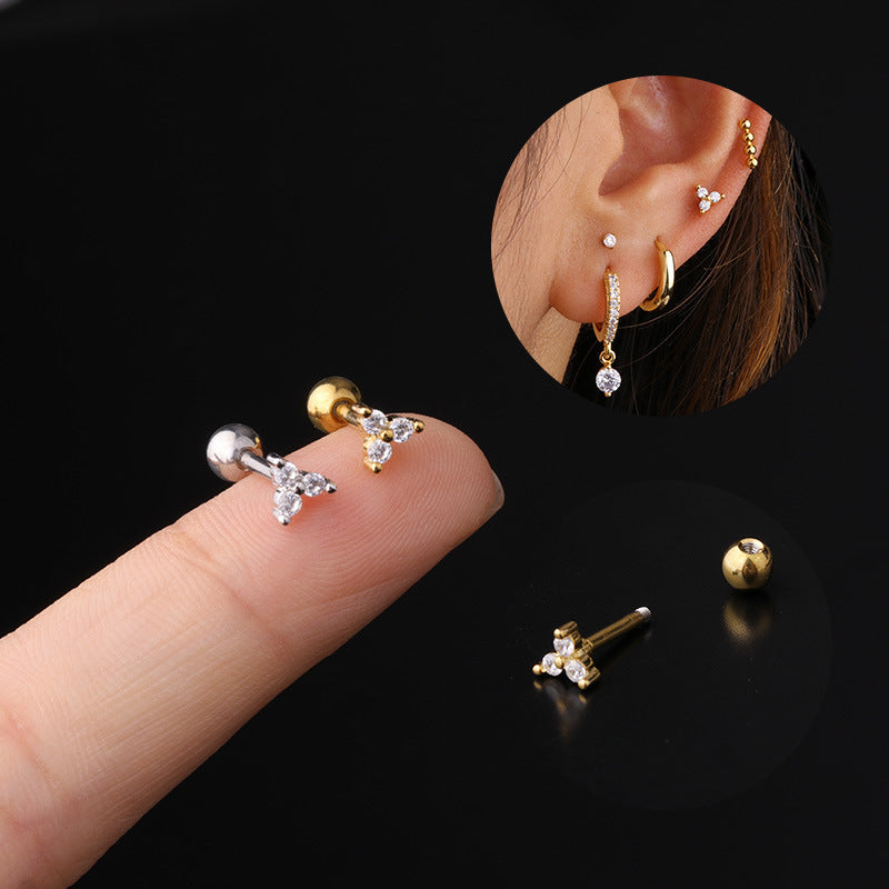 16G Cartilage Tiny Stud Earrings - Geometric Minimalist Earrings for Women | HSPJ326 | Perfect for Daily Wear, Parties & Gifts