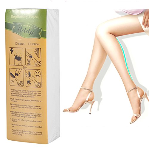 100 Sheets Hair Removal Wax Paper Strips for Smooth Skin - Painless & Effective Hair Waxing at Home (US-479) | Perfect for Legs, Arms, Bikini Line & Facial Hair Removal