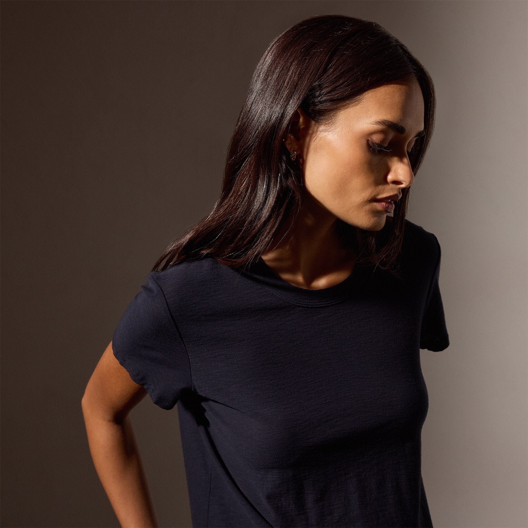 Sheer Slub Crew Neck T-Shirt for Women - Soft Breathable Cotton Blend Top - Casual Wear, Layering & Summer Outfits