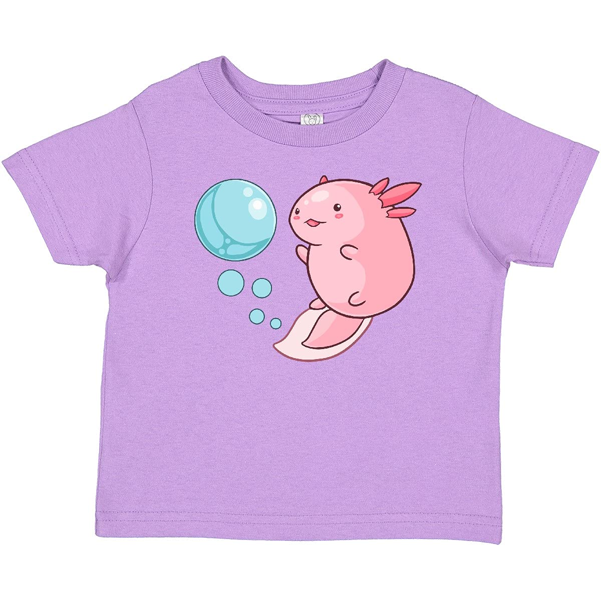 Cute Axolotl and Bubbles Heart Shaped Baby T-Shirt | Soft Cotton Kids Tee | Perfect for Birthday Gifts & Casual Outfits