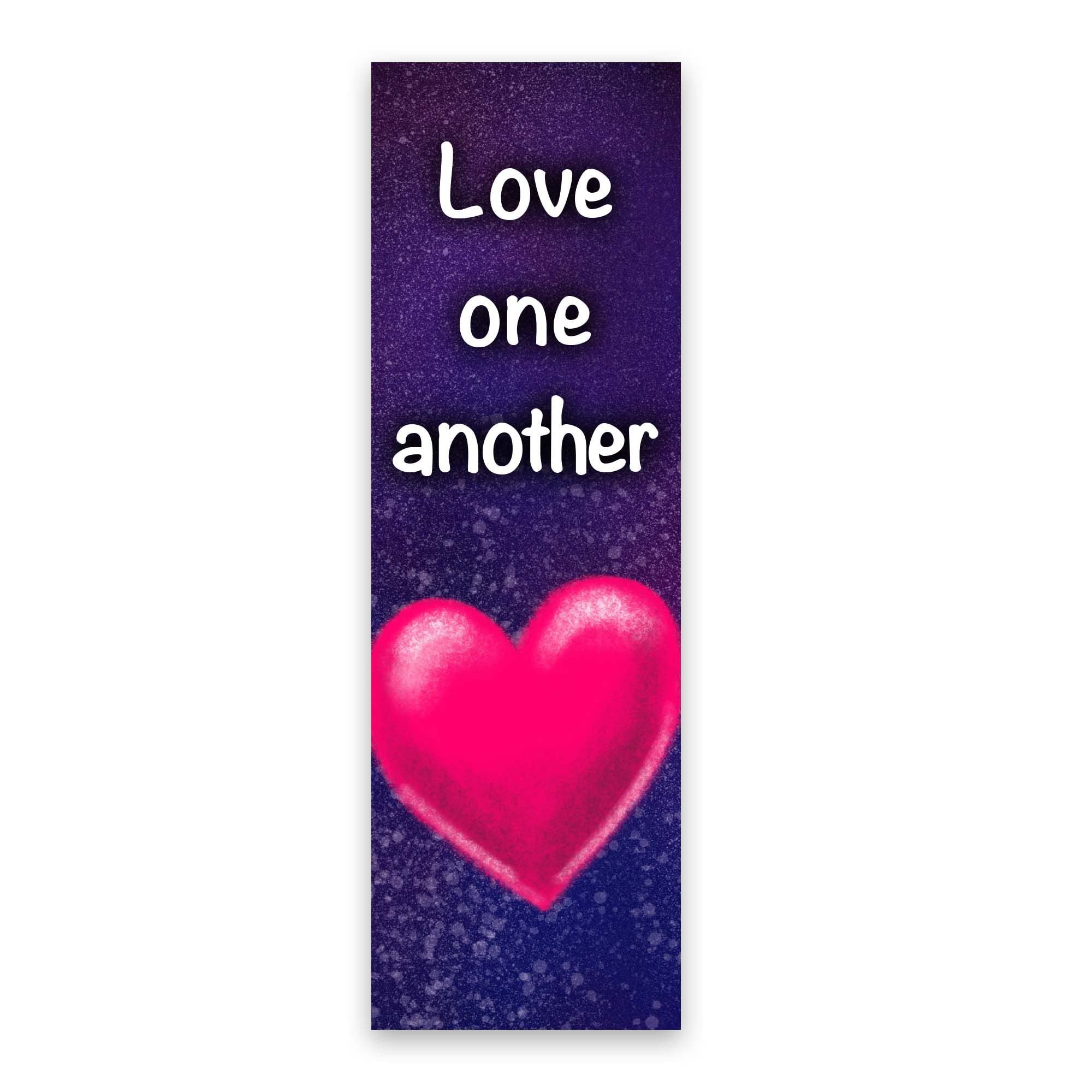 Bulk Pack of 25 Christian Bookmarks for Kids - John 13:34 'Love One Another' Bible Verse Book Markers, Sunday School Prizes & Scripture Gifts for Children & Youth - Perfect for Bible Study, Church Events & Religious Education