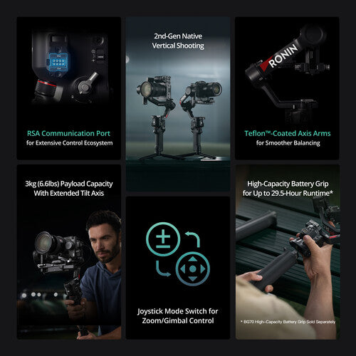 DJI RS4 Combo 3-Axis Gimbal Stabilizer for Mirrorless & DSLR Cameras - Professional Video Stabilization for Vlogging, Filmmaking & Content Creation