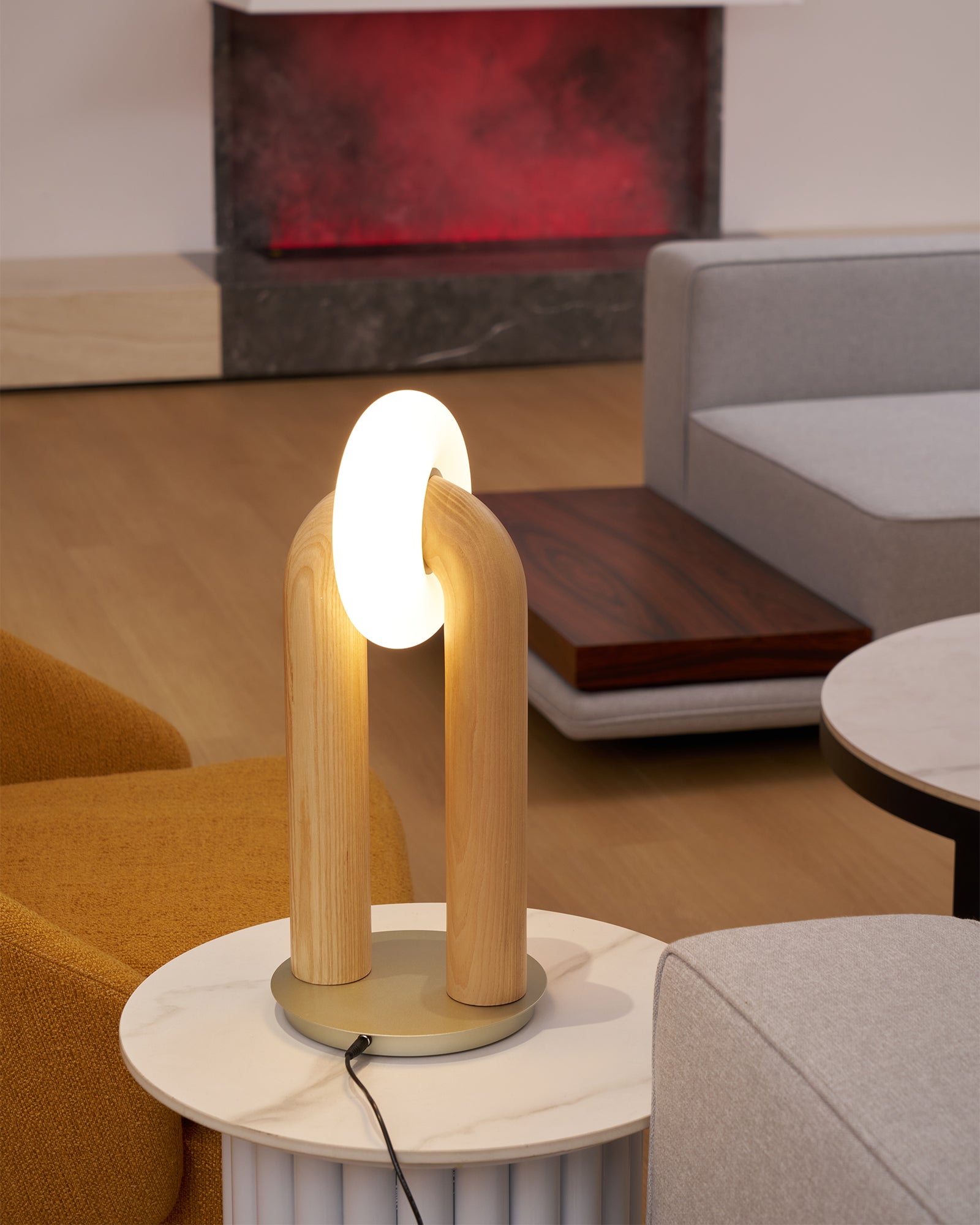 Arcadia Modern Table Lamp - Stylish LED Nightstand Light for Bedroom, Living Room & Office - Warm White & Cool White Dimmable Lighting with USB Port