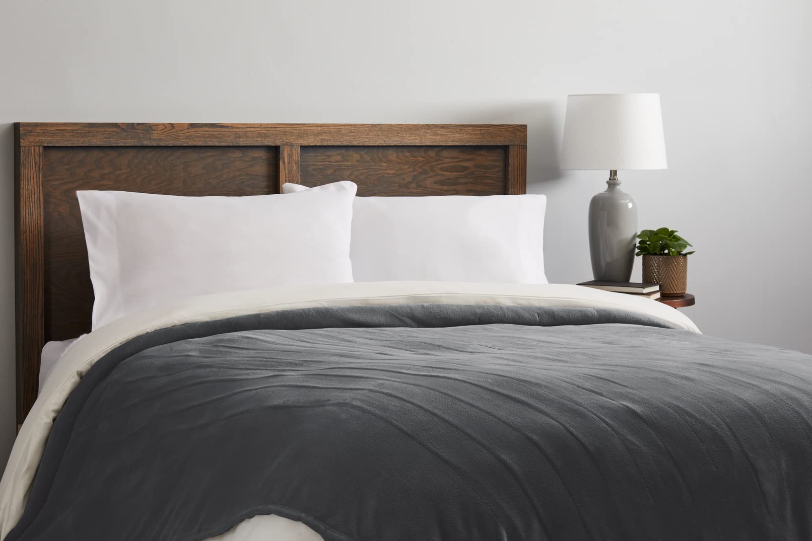 Sunbeam Microplush Slate Heated Blanket King Size - Ultra Soft Electric Warming Blanket with 10 Heat Settings (Model 2158503) - Perfect for Cold Nights, Winter Bedding & Cozy Home Comfort