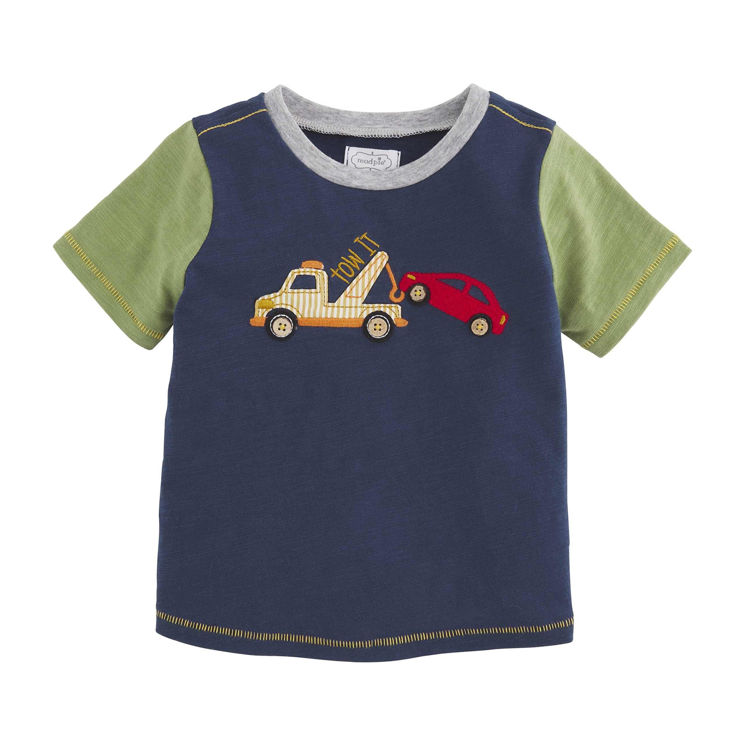 Adorable Mud Pie Baby Boys Transportation Graphic Tee Shirt - Cute Short Sleeve Cotton T-Shirt for Toddlers - Perfect for Playdates, Daycare & Family Outings