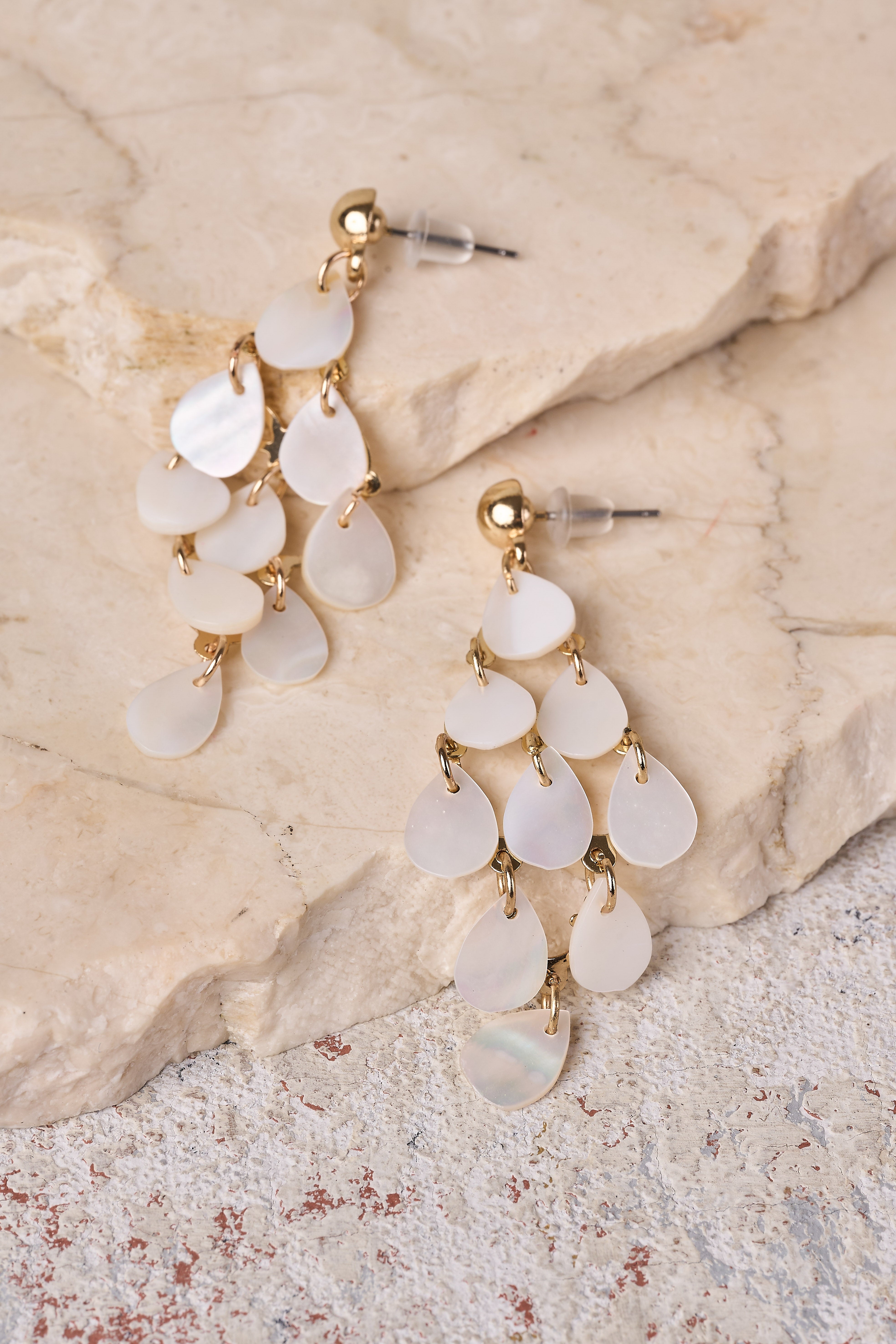 Blanchie White Chandelier Earrings for Women - Elegant Crystal Dangle Earrings for Party, Wedding & Evening Events