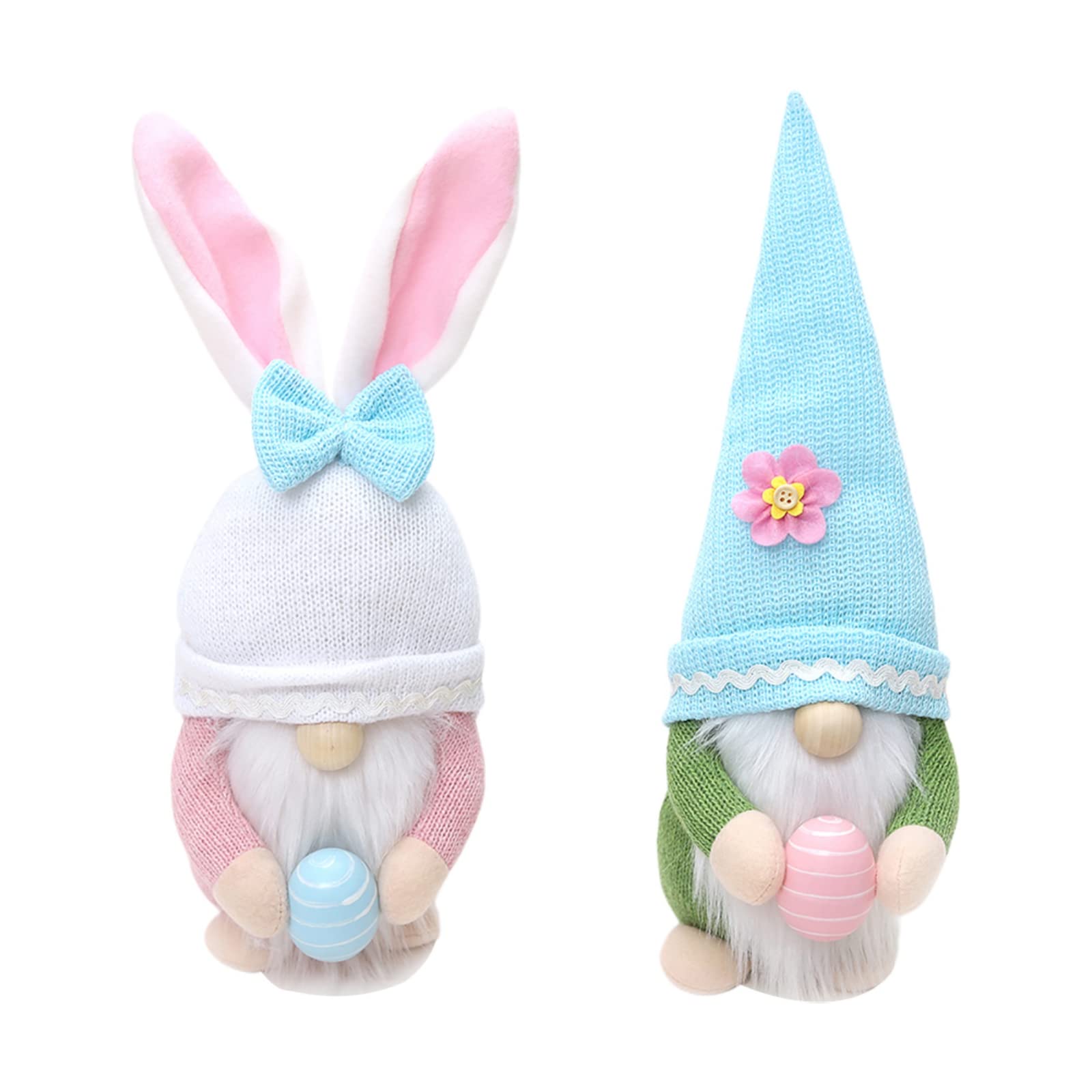 Likense 2Pcs Easter Gnome Plush Dolls - Handmade Faceless Plush Decorations for Home, Cute Easter Gifts for Kids, Women & Men - Perfect for Easter Basket Stuffers, Spring Home Decor, and Party Favors