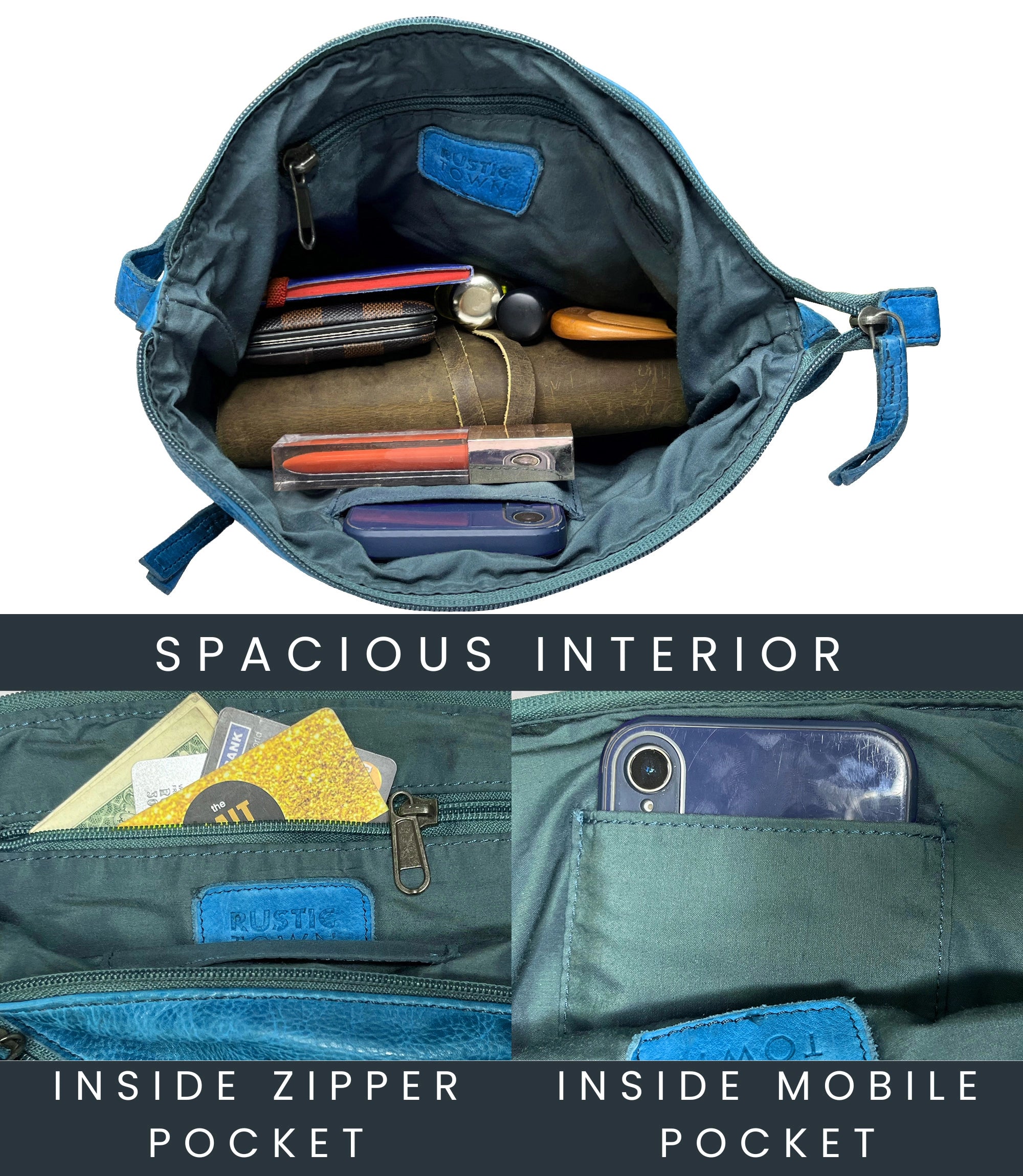 Premium Genuine Leather Sling Bag for Women - Stylish Crossbody Shoulder Bag in Blue | Perfect for Travel, Shopping & Everyday Use