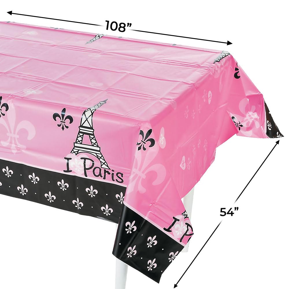 PERFECTLY PARIS TABLECOVER - Elegant Party Tablecloth for Dinner Parties, Wedding Decor & French Themed Events - 1 Piece