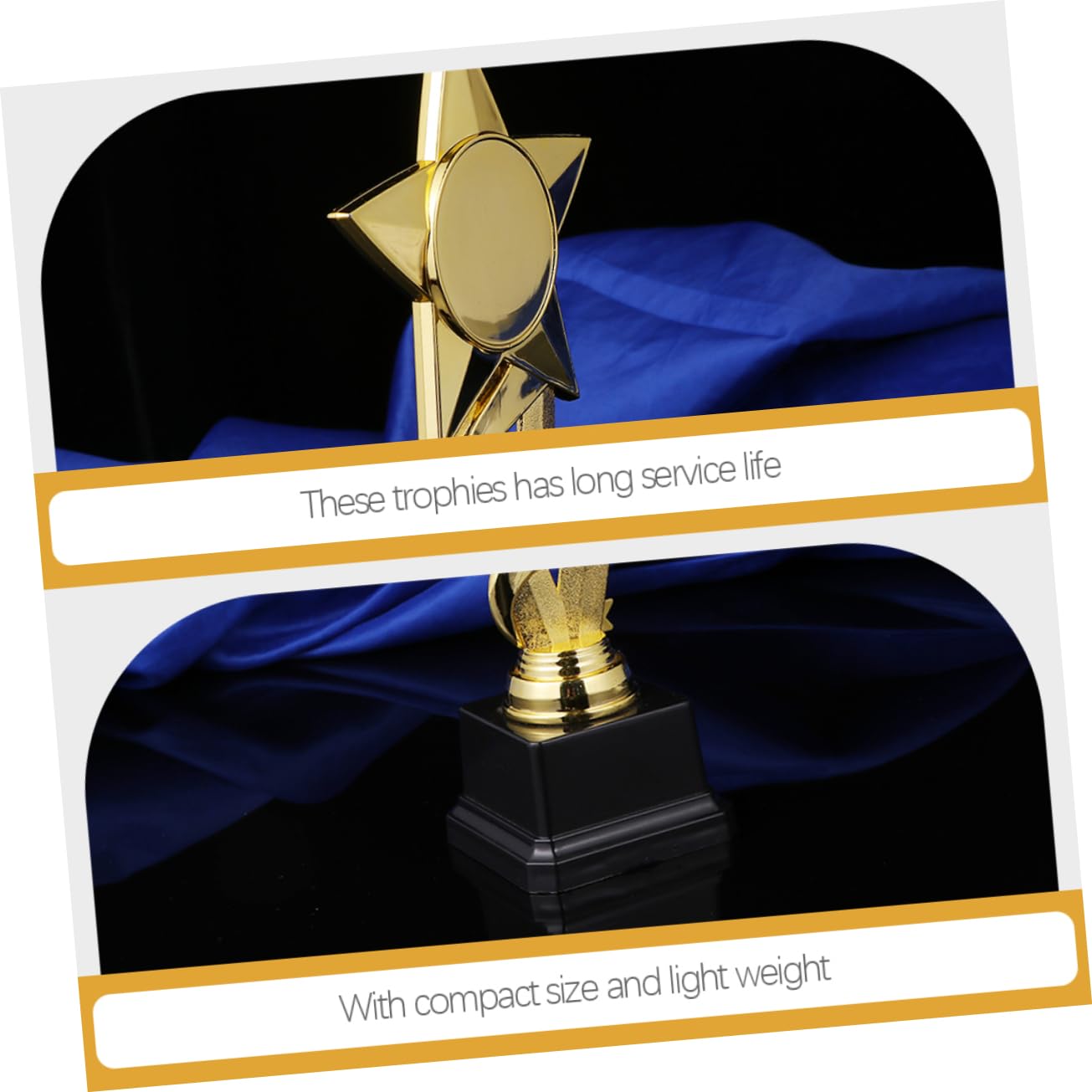 2PCS Plastic Star Award Trophies for Winners - Party Supplies & Rave Favors for Boys and Girls | Perfect for Sports Awards, School Competitions & Birthday Celebrations