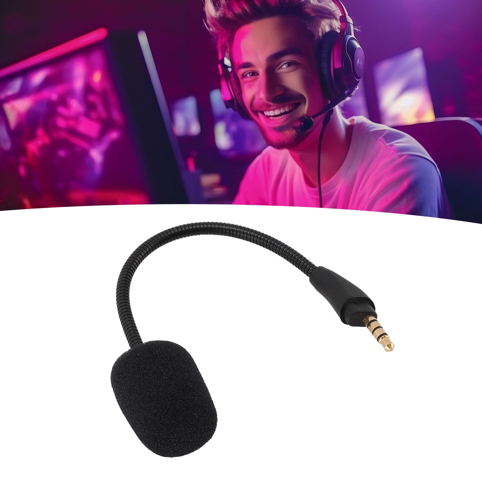 Cloud III 4-Pin Gaming Headset Microphone Replacement - Detachable Boom Mic with 3.5mm Gold-Plated Plug for PC Computer Gaming Headsets | Perfect for Streaming, Esports & Online Gaming